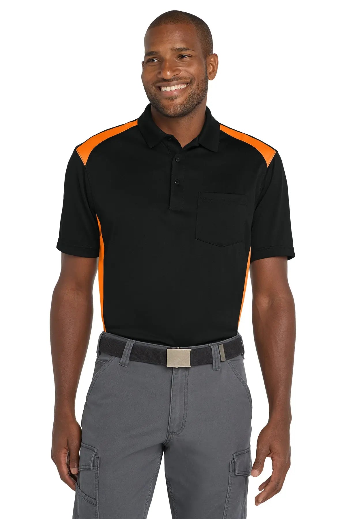 CornerStone® Select Snag-Proof Two Way Colorblock Pocket Polo #CS416Game Over Merch