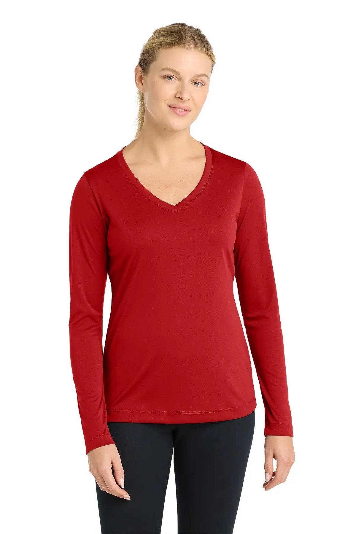 Sport-Tek® Women's Long Sleeve PosiCharge® Competitor™ V-Neck Tee #LST353LS