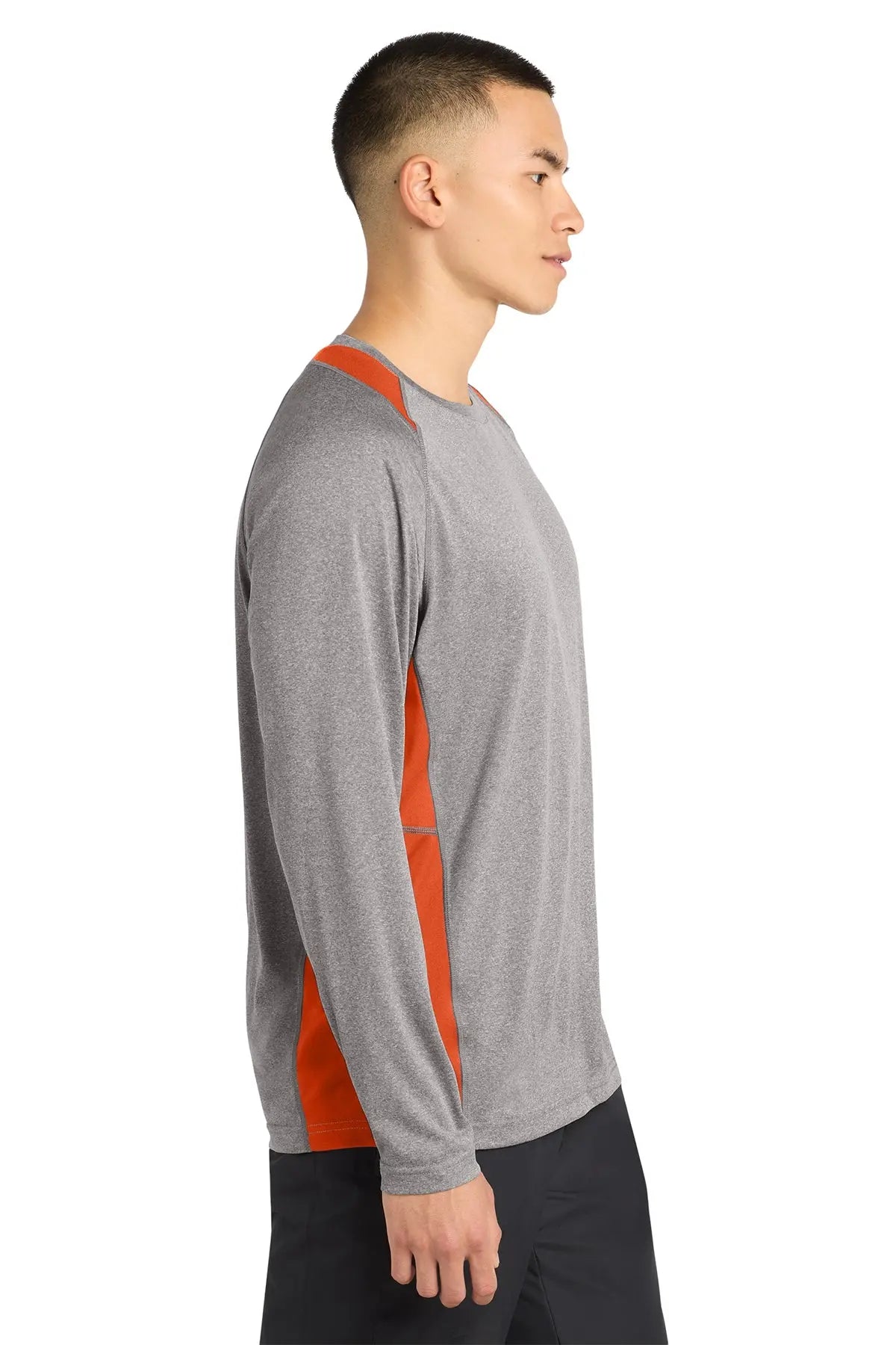 Sport-Tek® Long Sleeve Heather Colorblock Contender™ Tee #ST361LS
