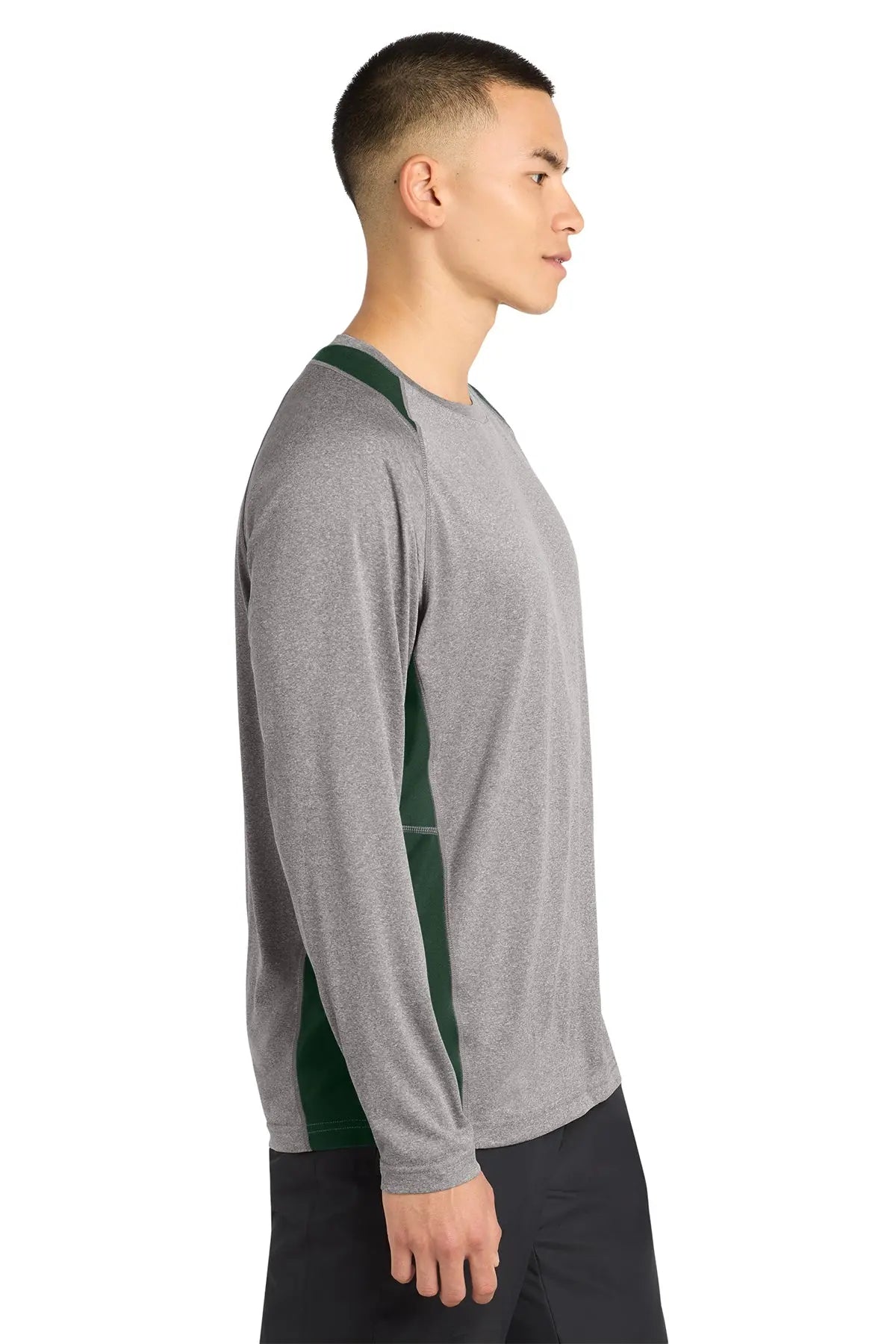 Sport-Tek® Long Sleeve Heather Colorblock Contender™ Tee #ST361LS