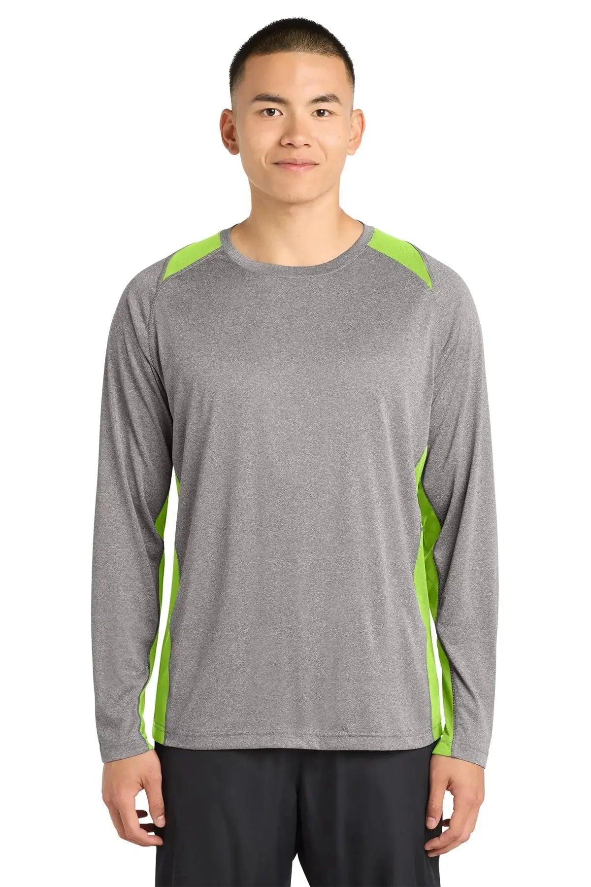 Sport-Tek® Long Sleeve Heather Colorblock Contender™ Tee #ST361LS Game Over Merch
