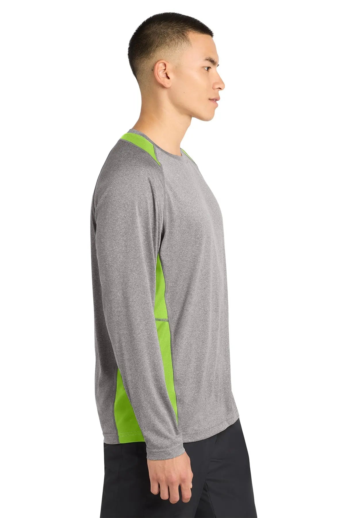 Sport-Tek® Long Sleeve Heather Colorblock Contender™ Tee #ST361LS