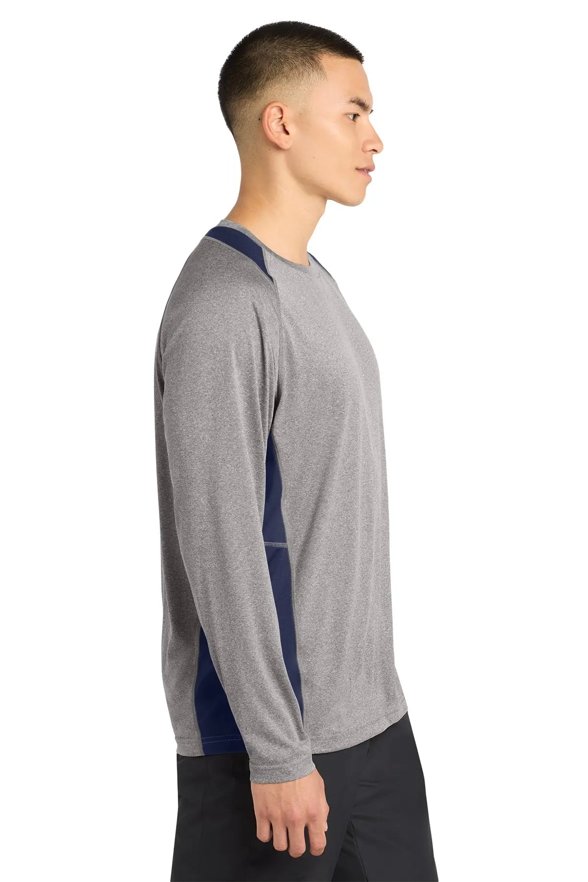 Sport-Tek® Long Sleeve Heather Colorblock Contender™ Tee #ST361LS