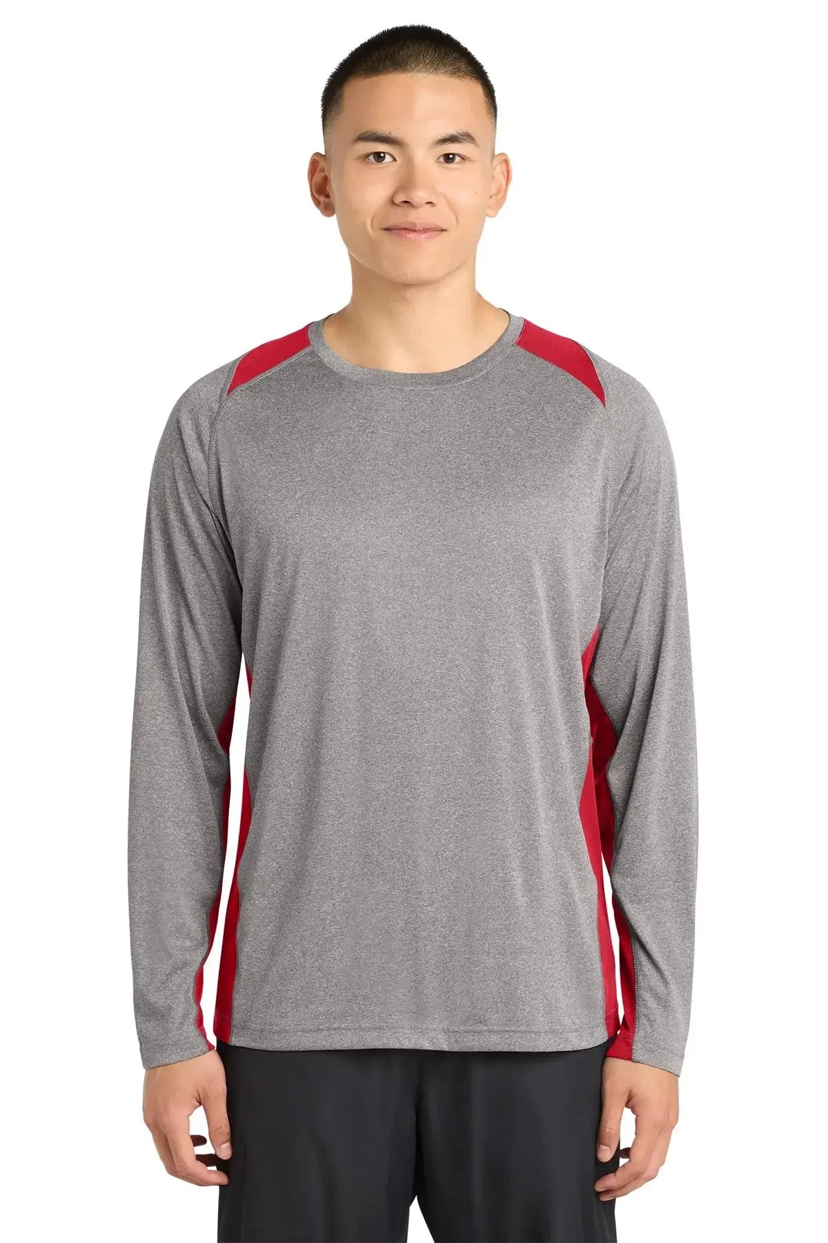 Sport-Tek® Long Sleeve Heather Colorblock Contender™ Tee #ST361LS Game Over Merch