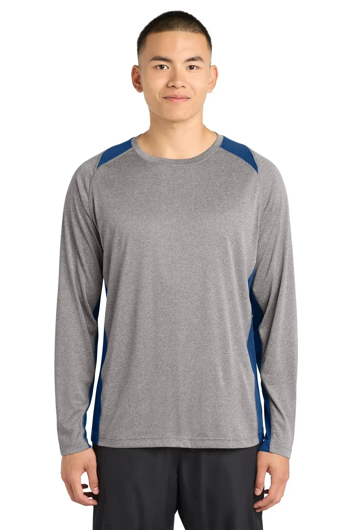 Sport-Tek® Long Sleeve Heather Colorblock Contender™ Tee #ST361LS Game Over Merch