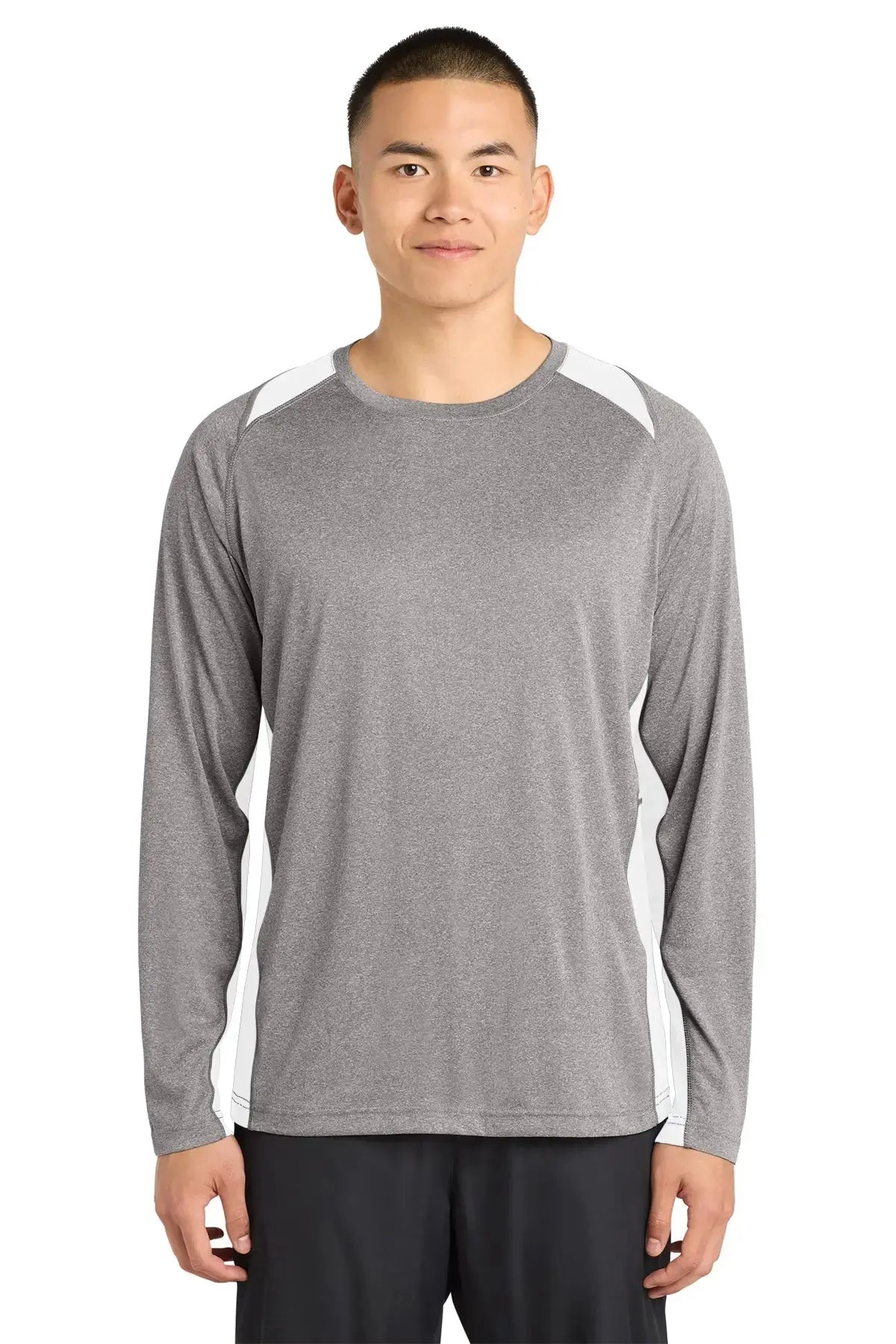 Sport-Tek® Long Sleeve Heather Colorblock Contender™ Tee #ST361LS Game Over Merch