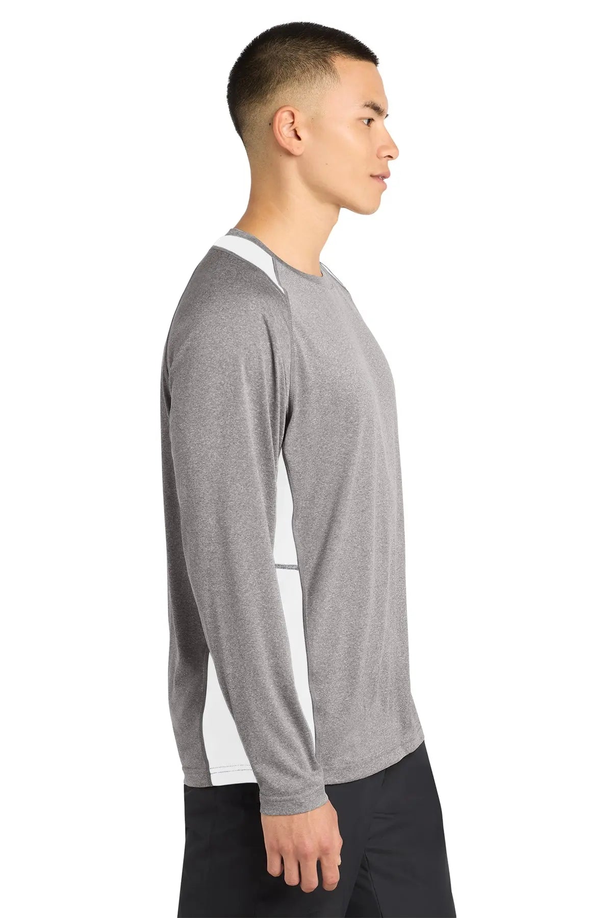 Sport-Tek® Long Sleeve Heather Colorblock Contender™ Tee #ST361LS