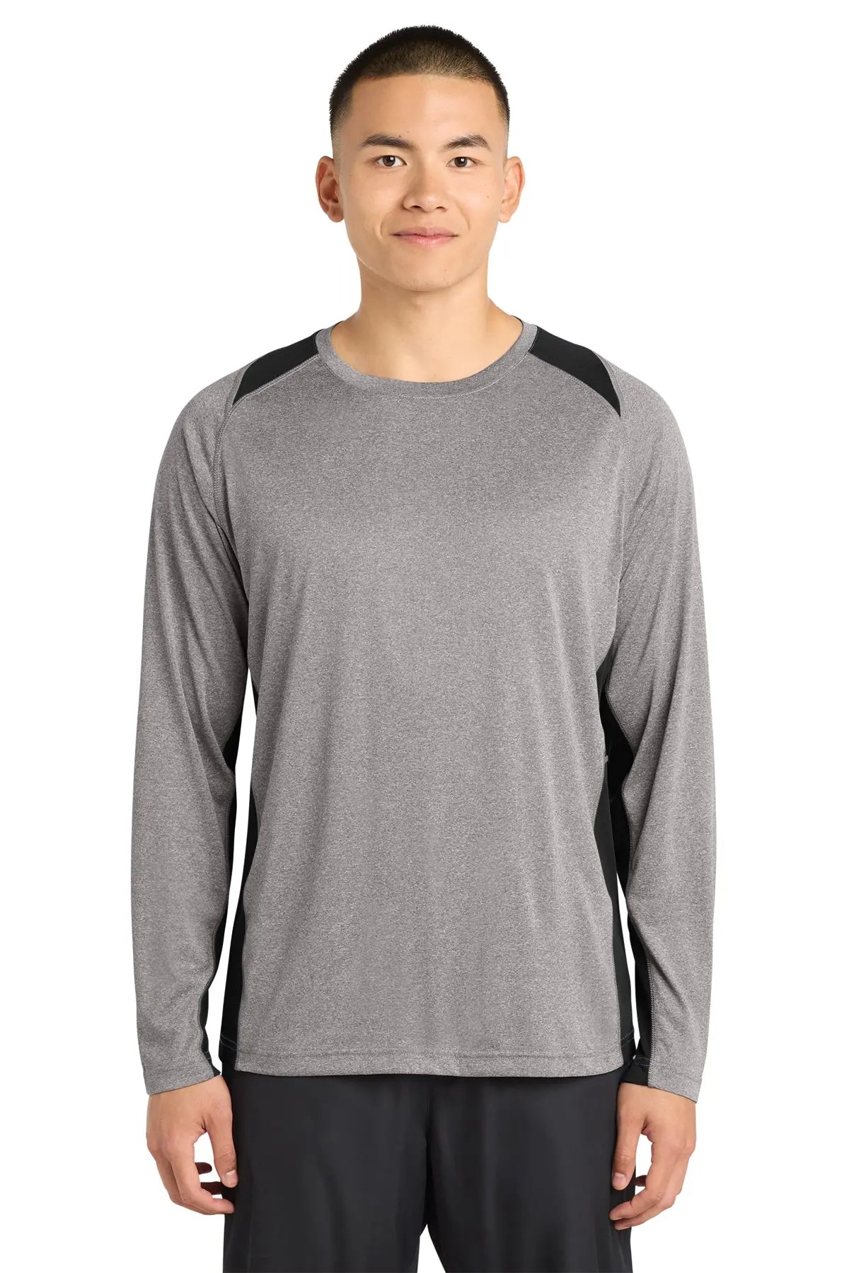 Sport-Tek® Long Sleeve Heather Colorblock Contender™ Tee #ST361LS
