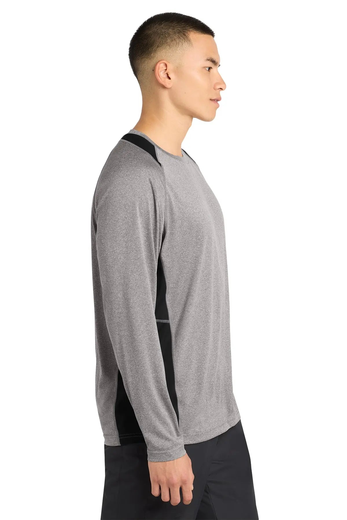 Sport-Tek® Long Sleeve Heather Colorblock Contender™ Tee #ST361LS
