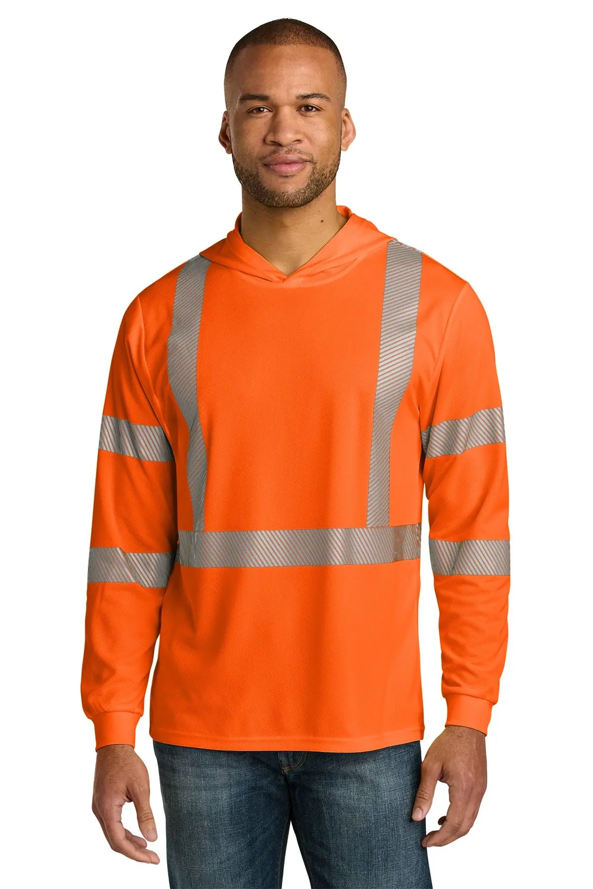 CornerStone® ANSI 107 Class 3 Long Sleeve Segmented Tape Hooded Tee #CS208