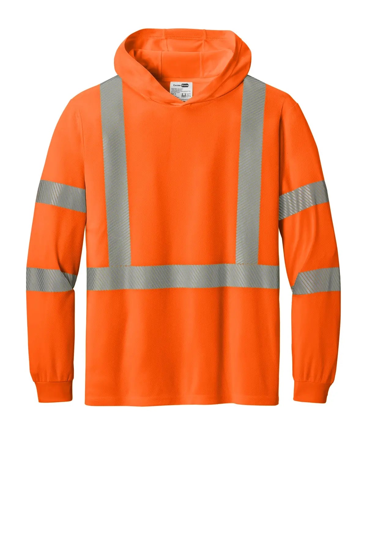CornerStone® ANSI 107 Class 3 Long Sleeve Segmented Tape Hooded Tee #CS208