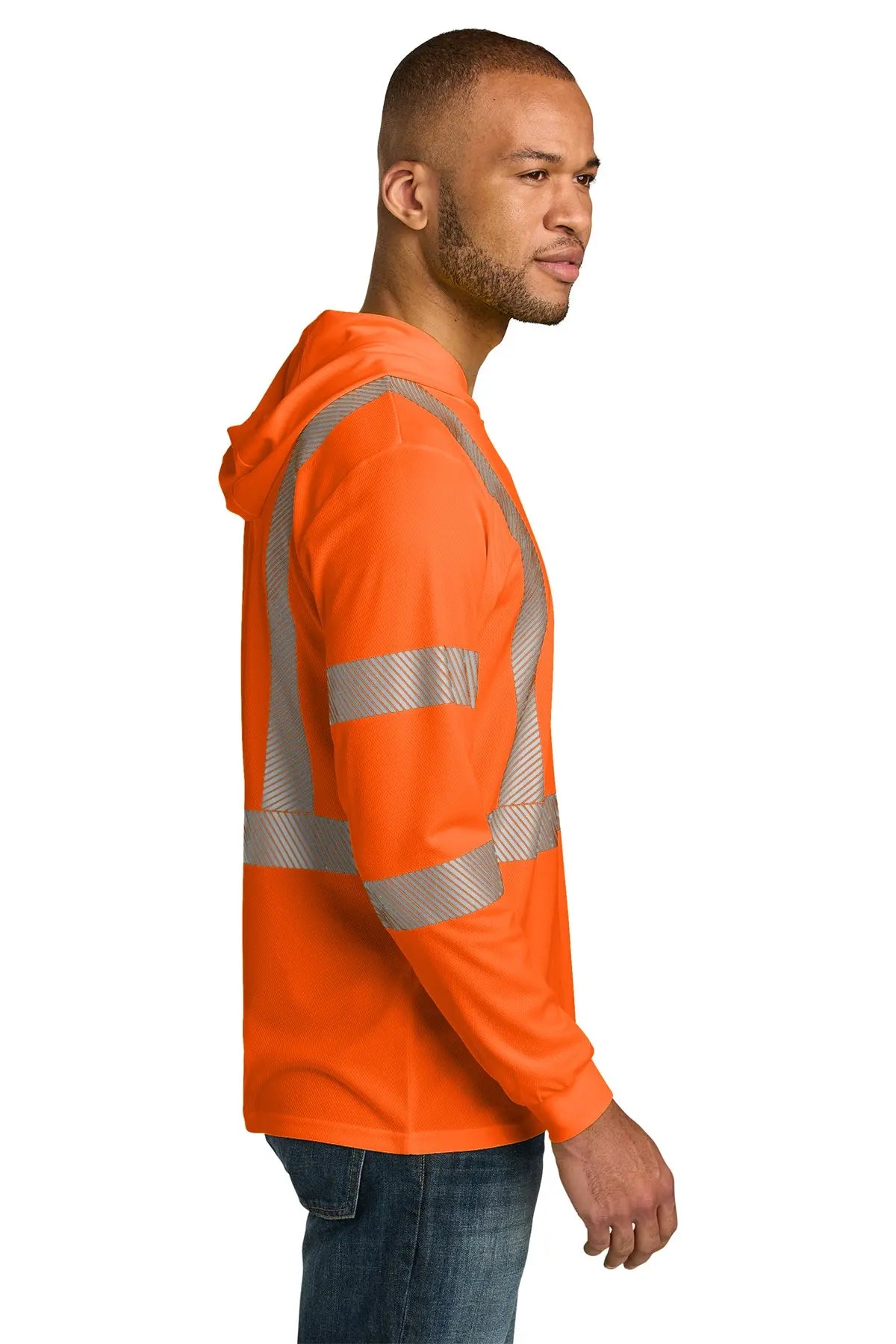 CornerStone® ANSI 107 Class 3 Long Sleeve Segmented Tape Hooded Tee #CS208