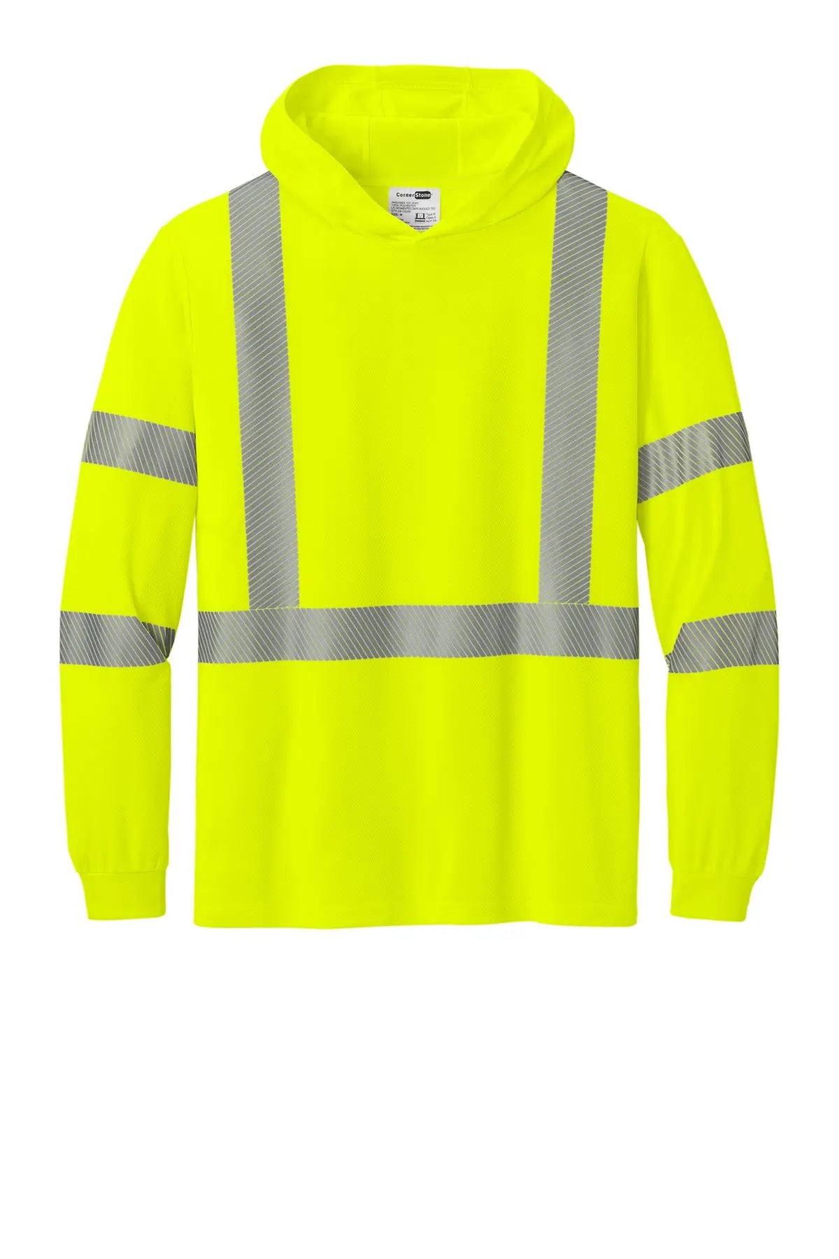 CornerStone® ANSI 107 Class 3 Long Sleeve Segmented Tape Hooded Tee #CS208