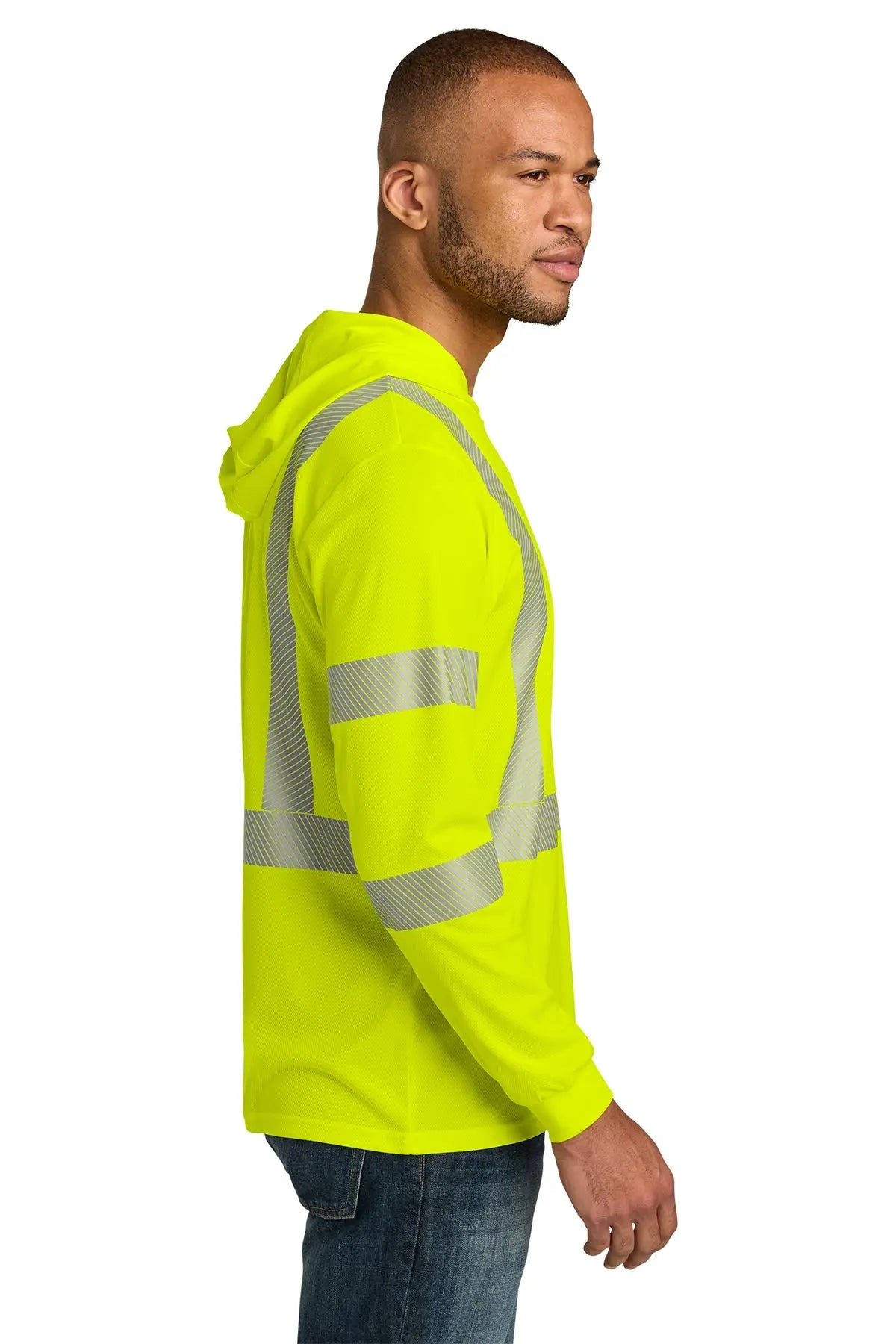 CornerStone® ANSI 107 Class 3 Long Sleeve Segmented Tape Hooded Tee #CS208