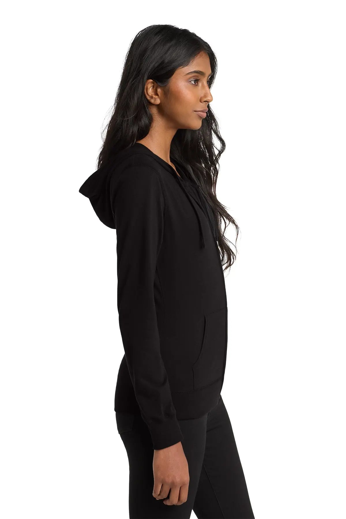 District® Women’s Fitted Jersey Full-Zip Hoodie #DT2100