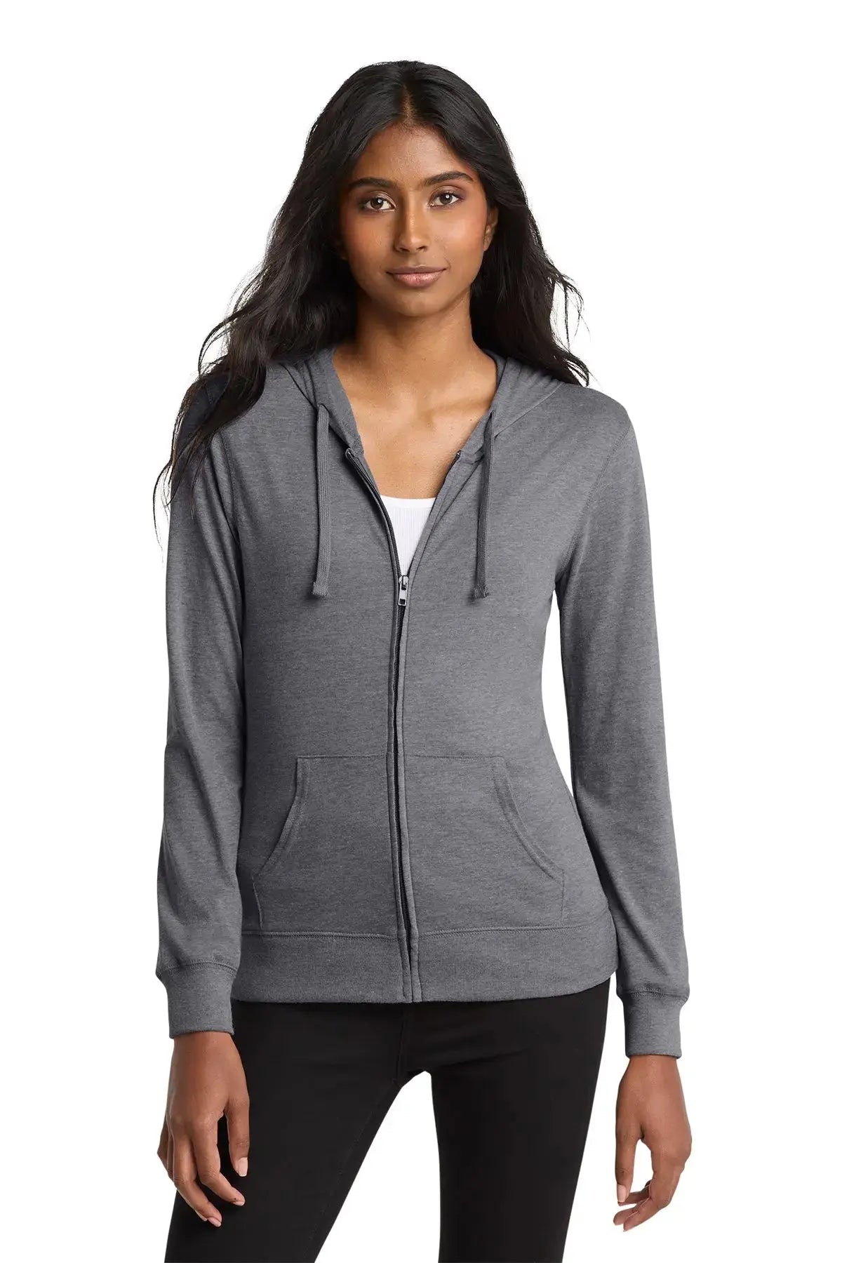 District® Women’s Fitted Jersey Full-Zip Hoodie #DT2100 Game Over Merch