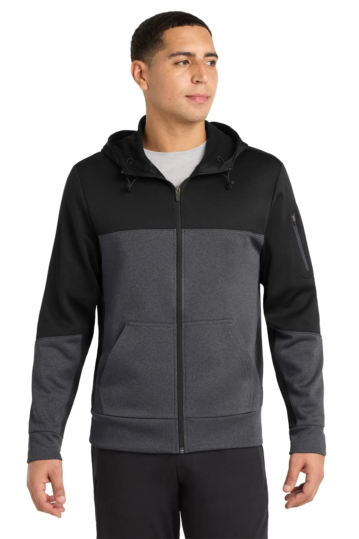 Sport-Tek® Tech Fleece Colorblock Full-Zip Hooded Jacket #ST245