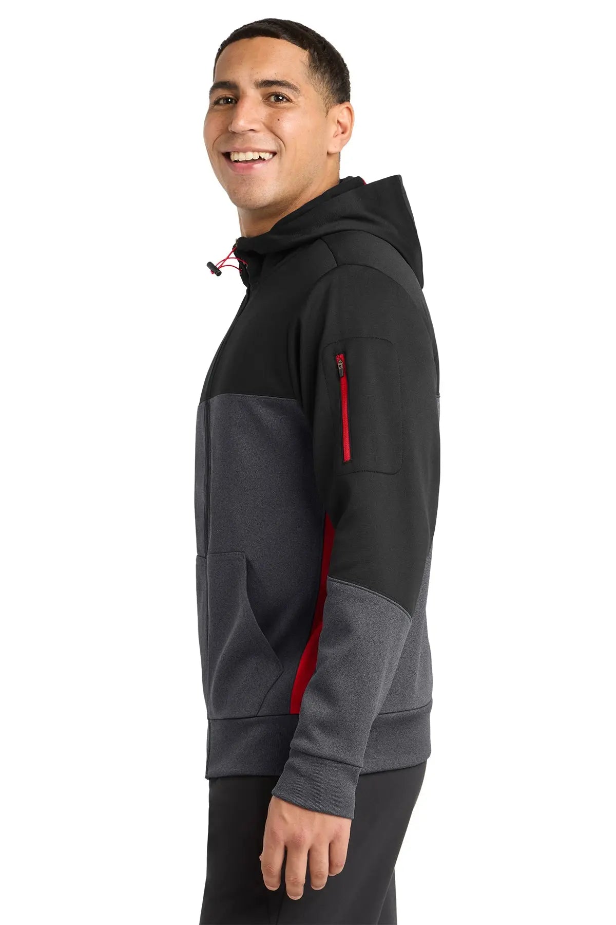 Sport-Tek® Tech Fleece Colorblock Full-Zip Hooded Jacket #ST245