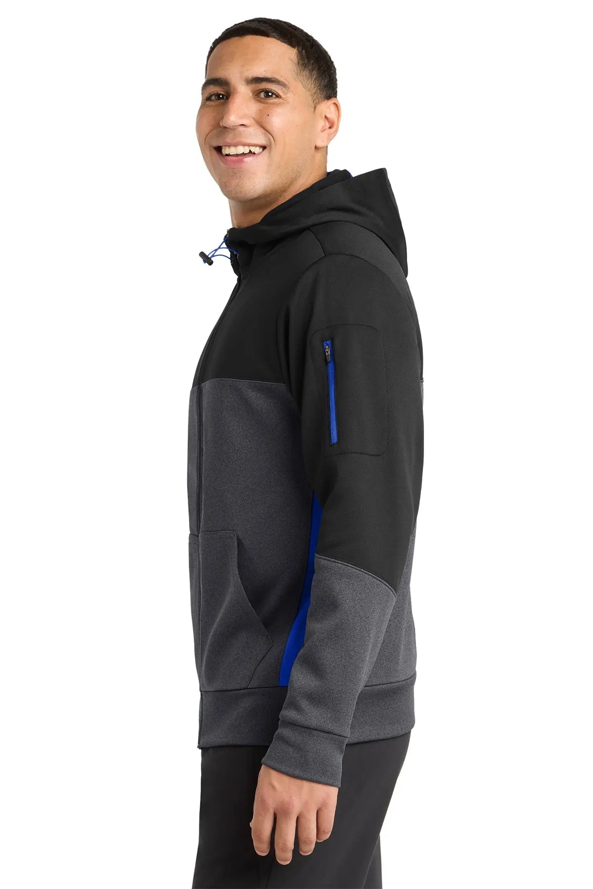 Sport-Tek® Tech Fleece Colorblock Full-Zip Hooded Jacket #ST245