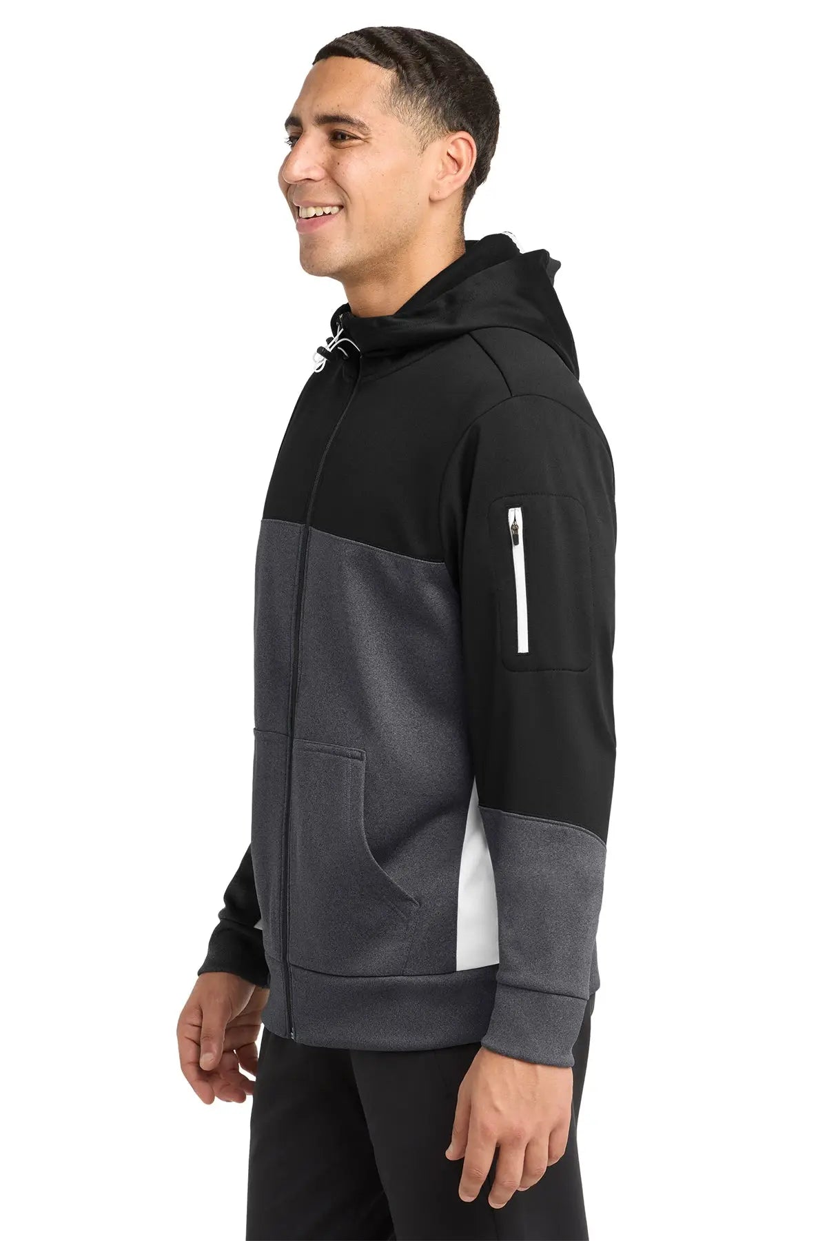 Sport-Tek® Tech Fleece Colorblock Full-Zip Hooded Jacket #ST245