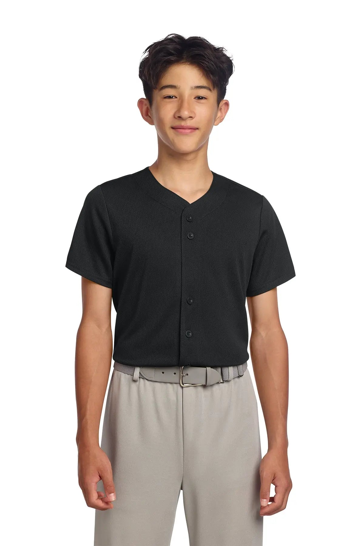 Sport-Tek® Youth PosiCharge® Tough Mesh Full-Button Jersey #YST220