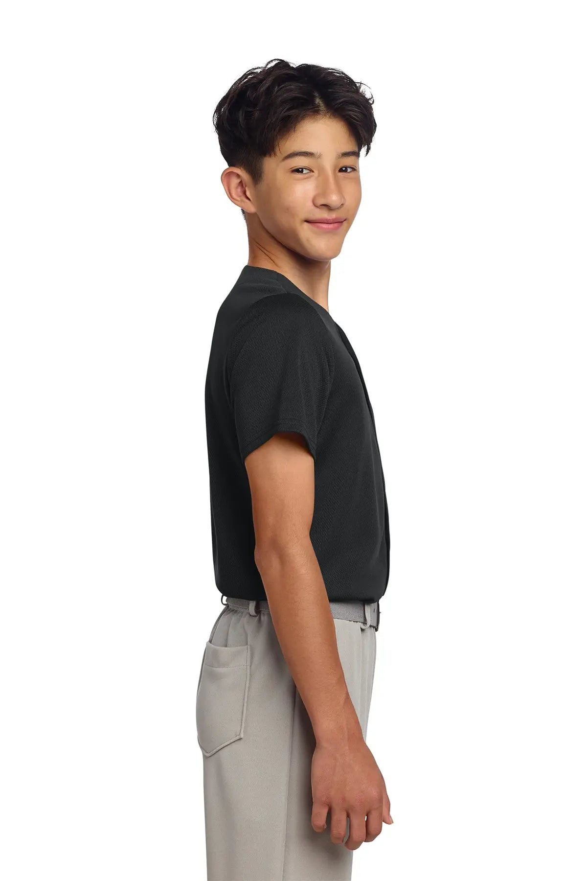Sport-Tek® Youth PosiCharge® Tough Mesh Full-Button Jersey #YST220