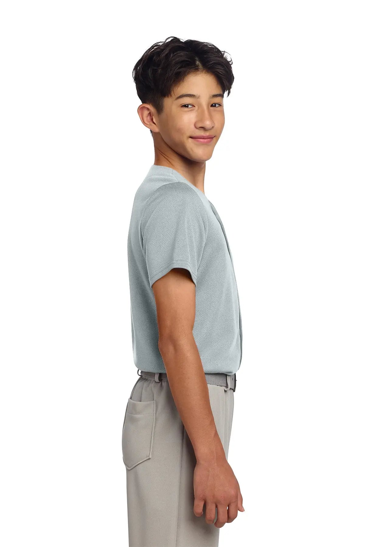 Sport-Tek® Youth PosiCharge® Tough Mesh Full-Button Jersey #YST220