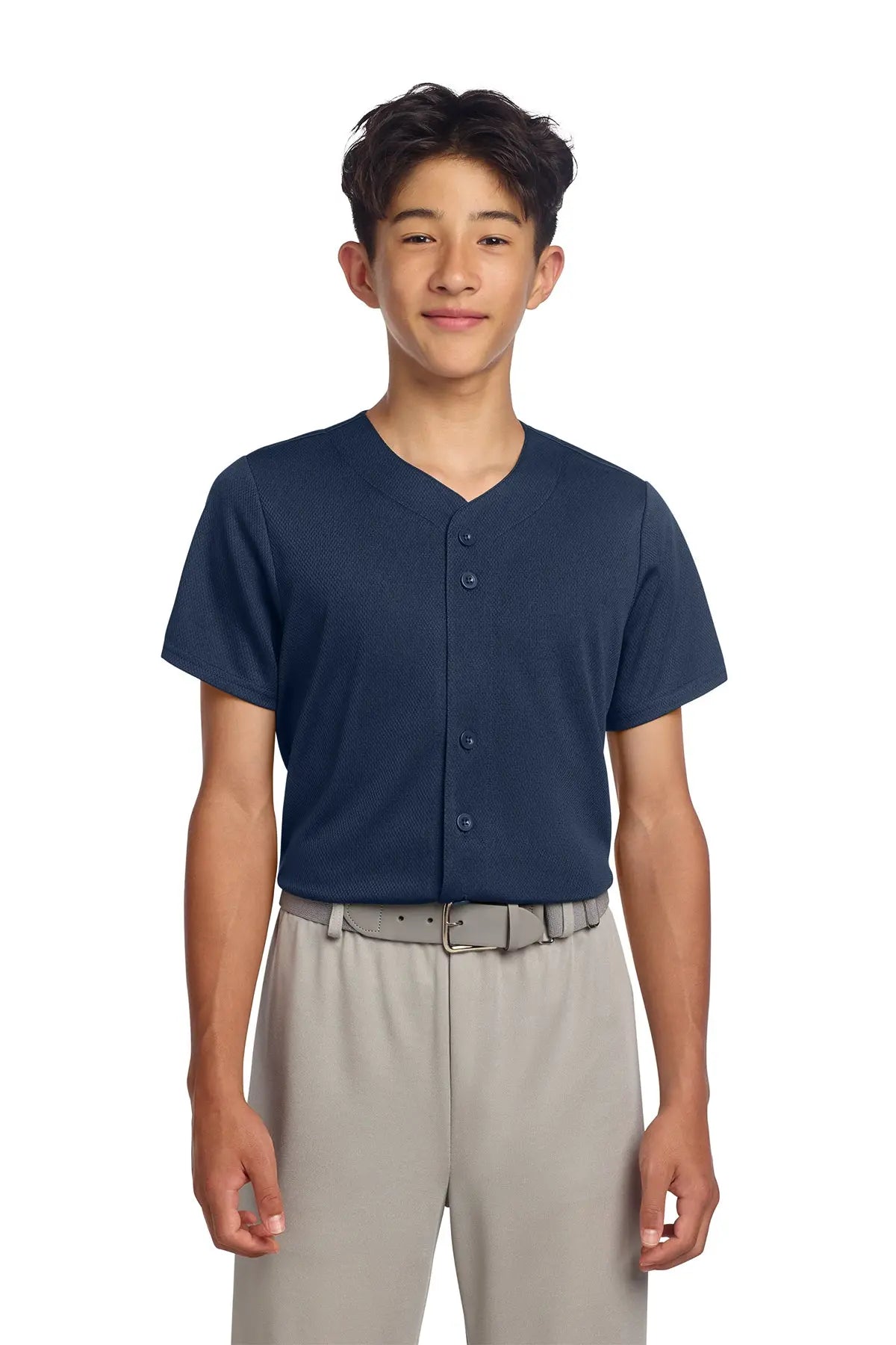 Sport-Tek® Youth PosiCharge® Tough Mesh Full-Button Jersey #YST220