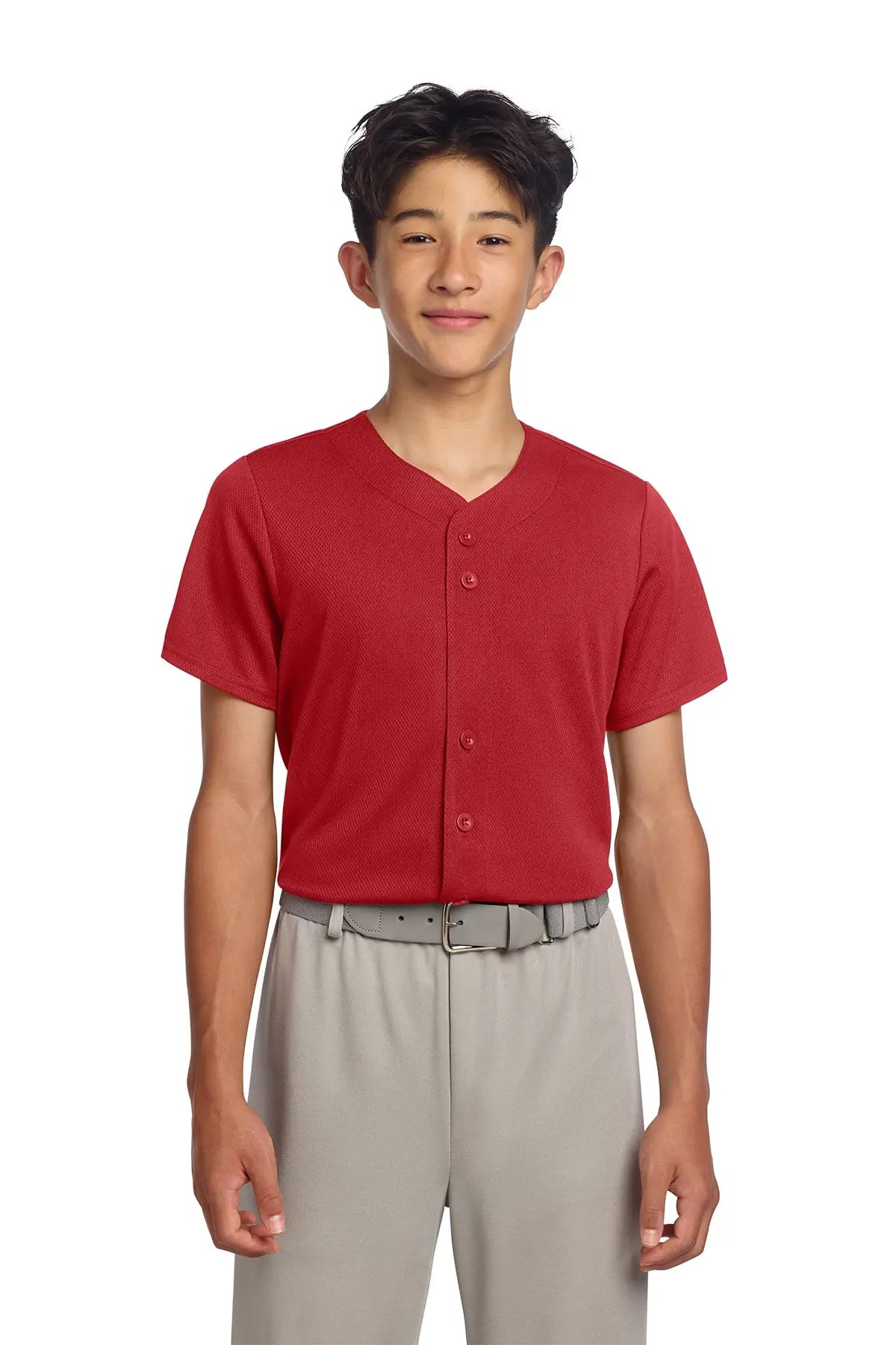 Sport-Tek® Youth PosiCharge® Tough Mesh Full-Button Jersey #YST220