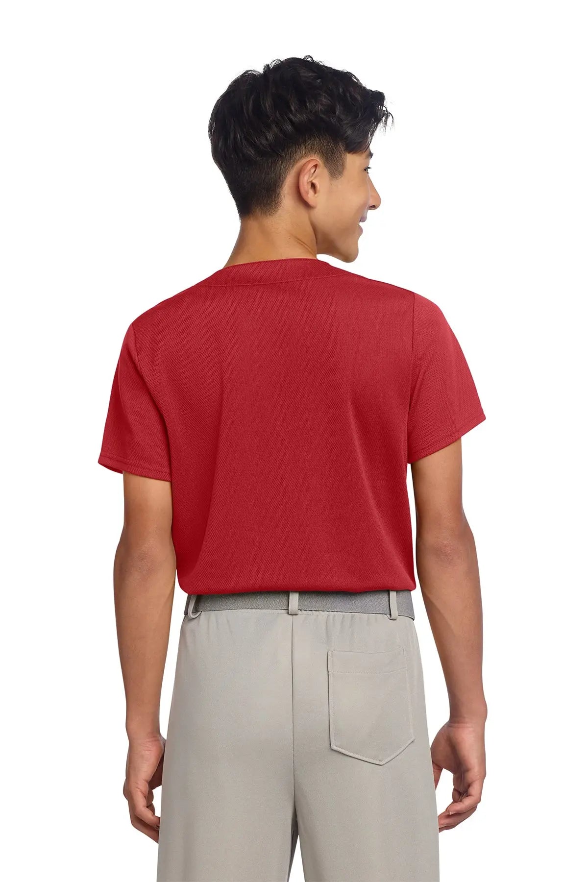 Sport-Tek® Youth PosiCharge® Tough Mesh Full-Button Jersey #YST220
