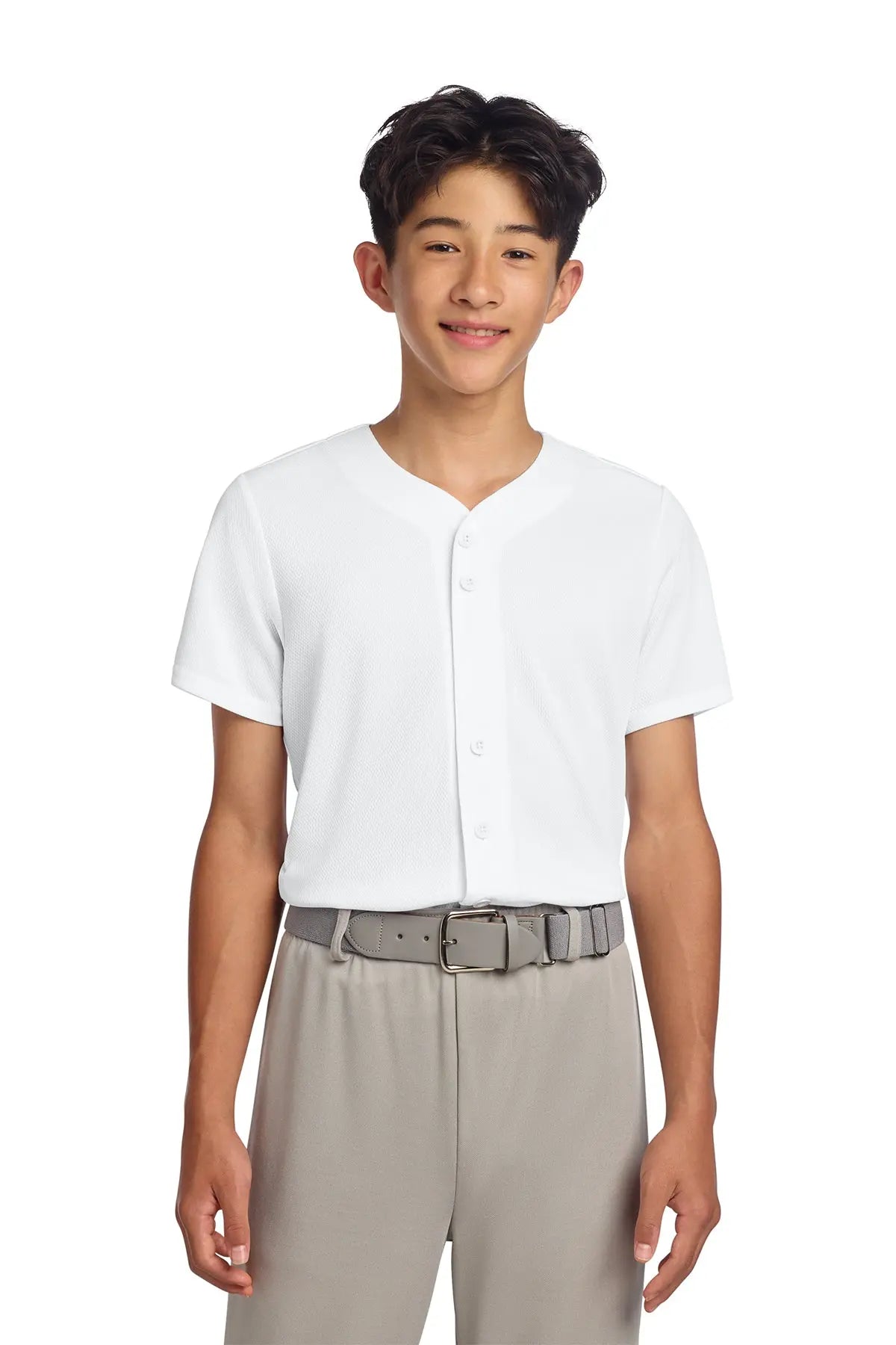 Sport-Tek® Youth PosiCharge® Tough Mesh Full-Button Jersey #YST220