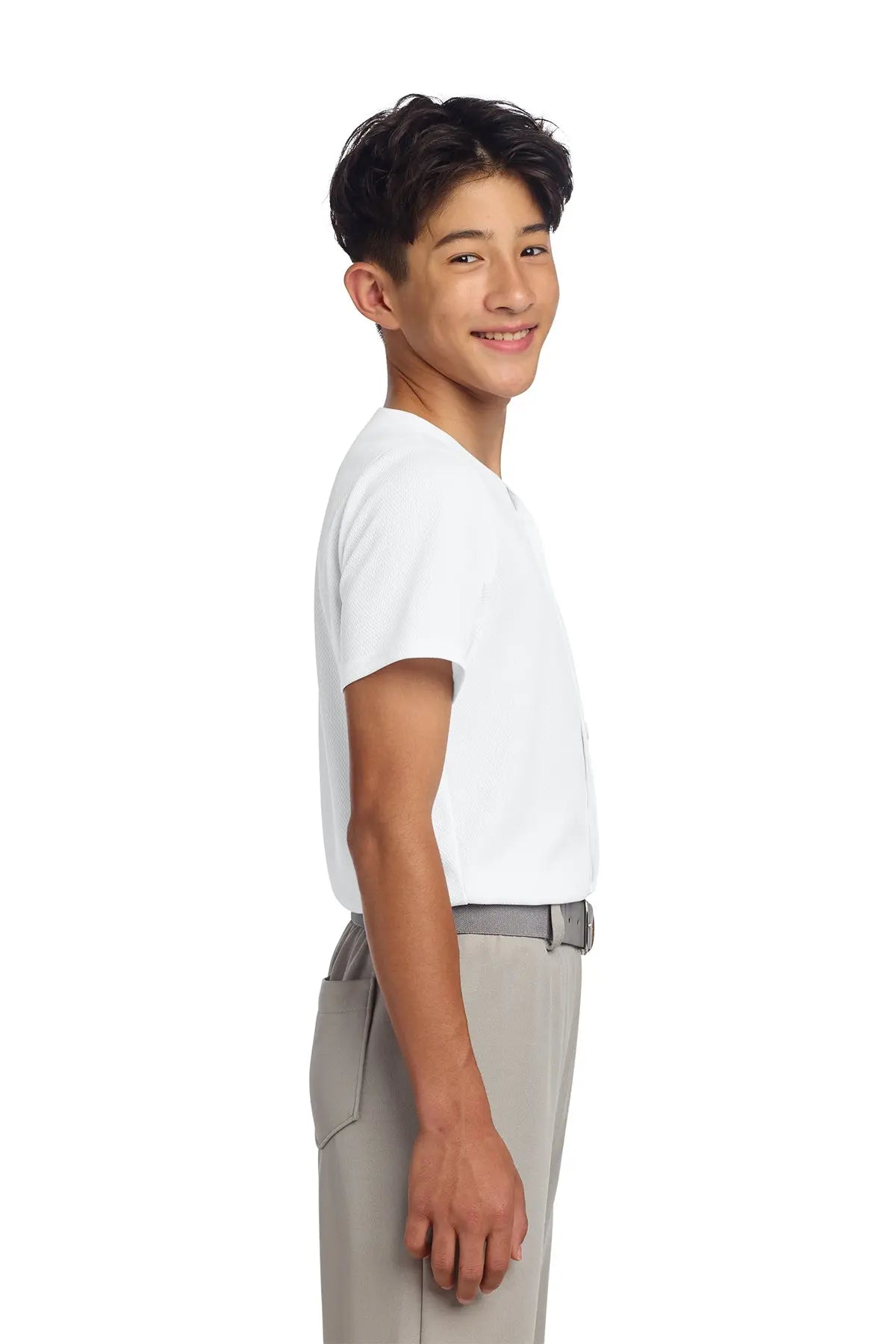 Sport-Tek® Youth PosiCharge® Tough Mesh Full-Button Jersey #YST220