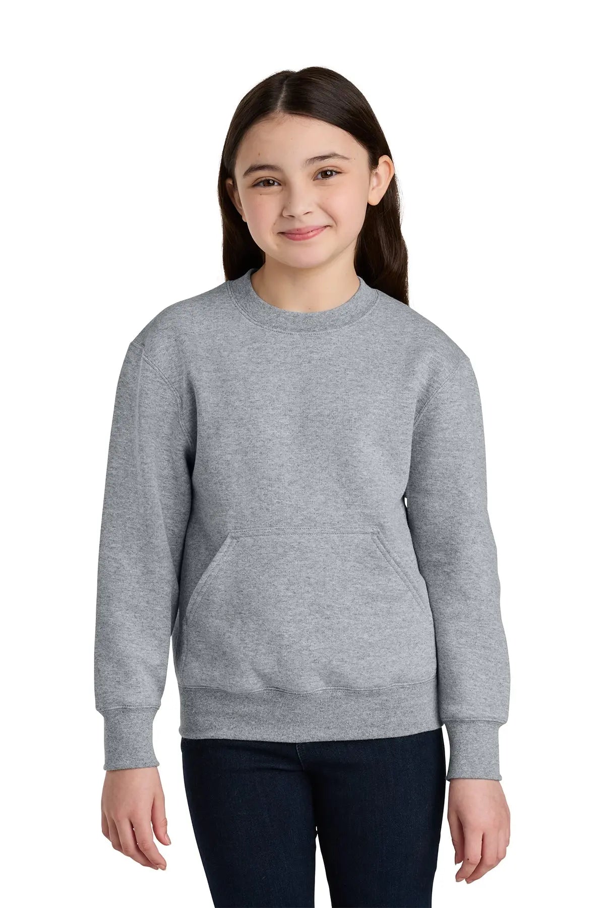 Port & Co™ Youth Core Fleece Crewneck Pocket Sweatshirt #PC78YPKT