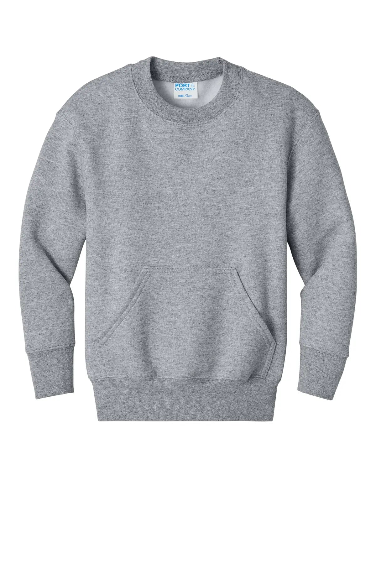 Port & Co™ Youth Core Fleece Crewneck Pocket Sweatshirt #PC78YPKT