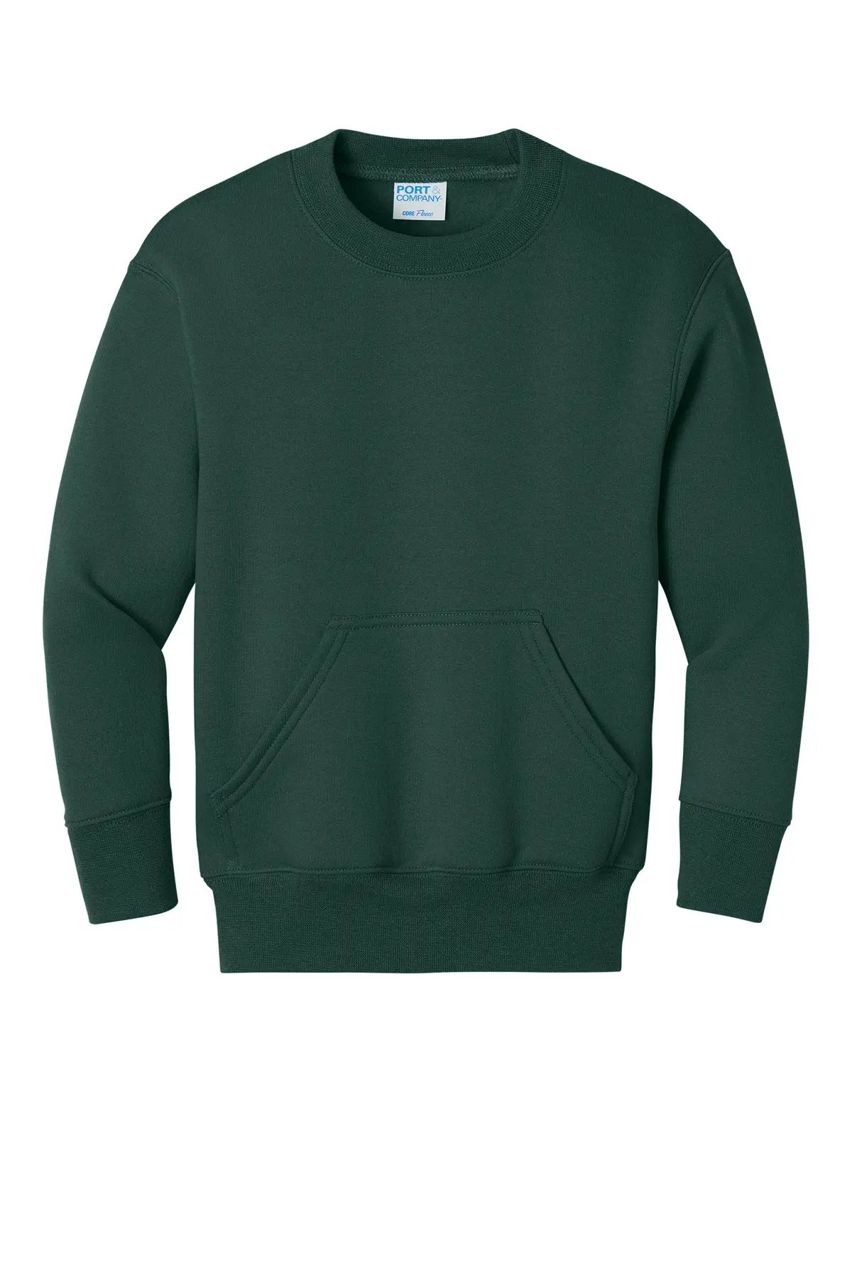 Port & Co™ Youth Core Fleece Crewneck Pocket Sweatshirt #PC78YPKT