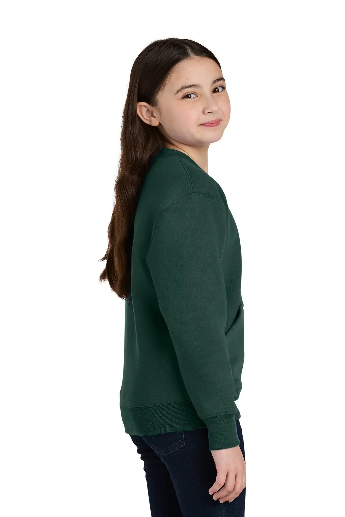 Port & Co™ Youth Core Fleece Crewneck Pocket Sweatshirt #PC78YPKT