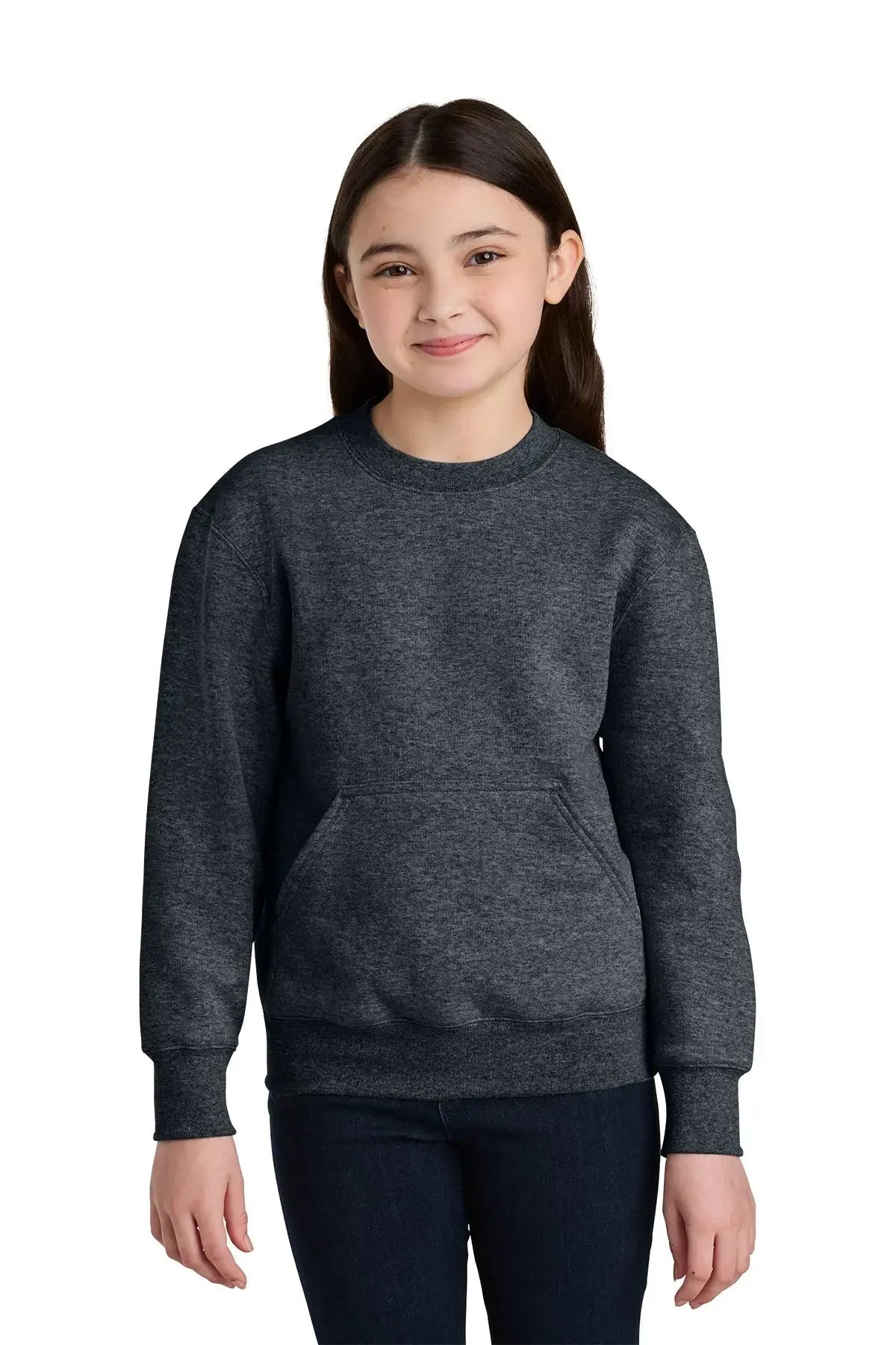 Port & Co™ Youth Core Fleece Crewneck Pocket Sweatshirt #PC78YPKT Game Over Merch