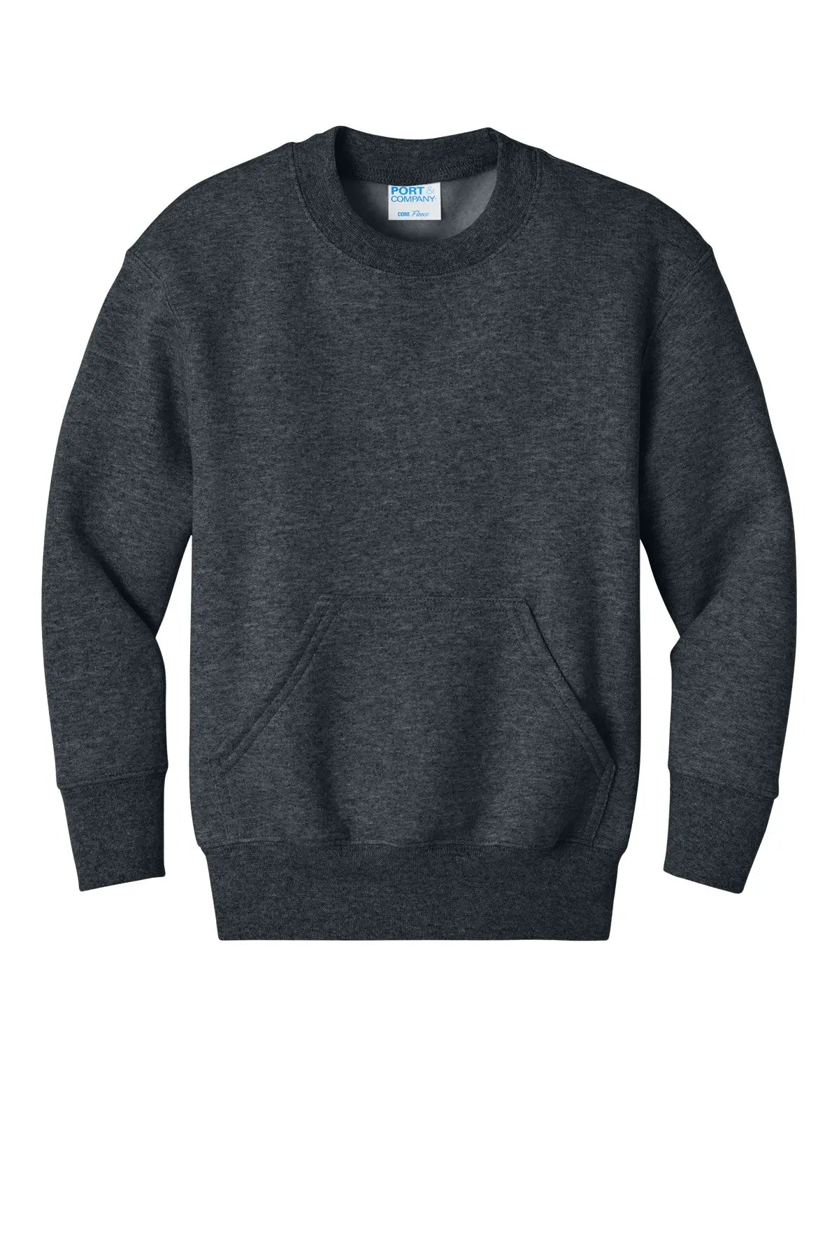 Port & Co™ Youth Core Fleece Crewneck Pocket Sweatshirt #PC78YPKT