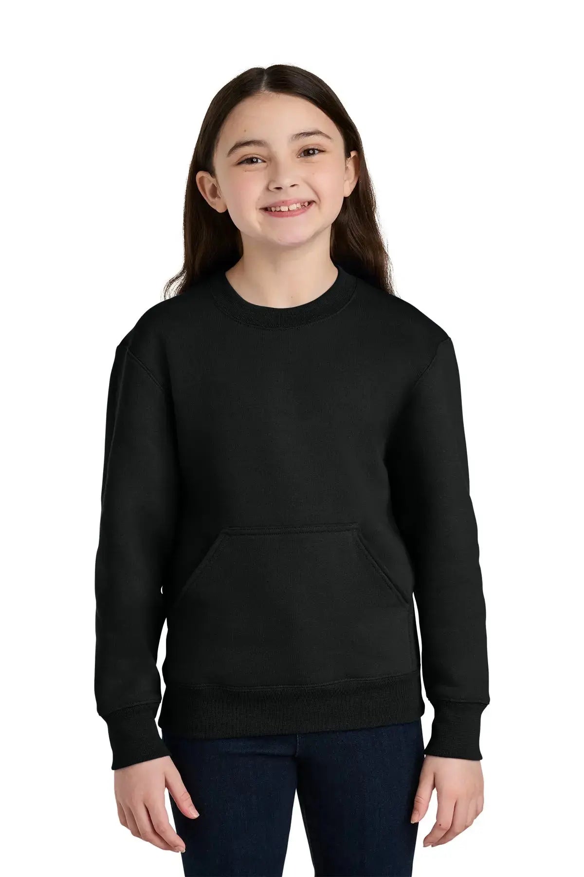 Port & Co™ Youth Core Fleece Crewneck Pocket Sweatshirt #PC78YPKT Game Over Merch