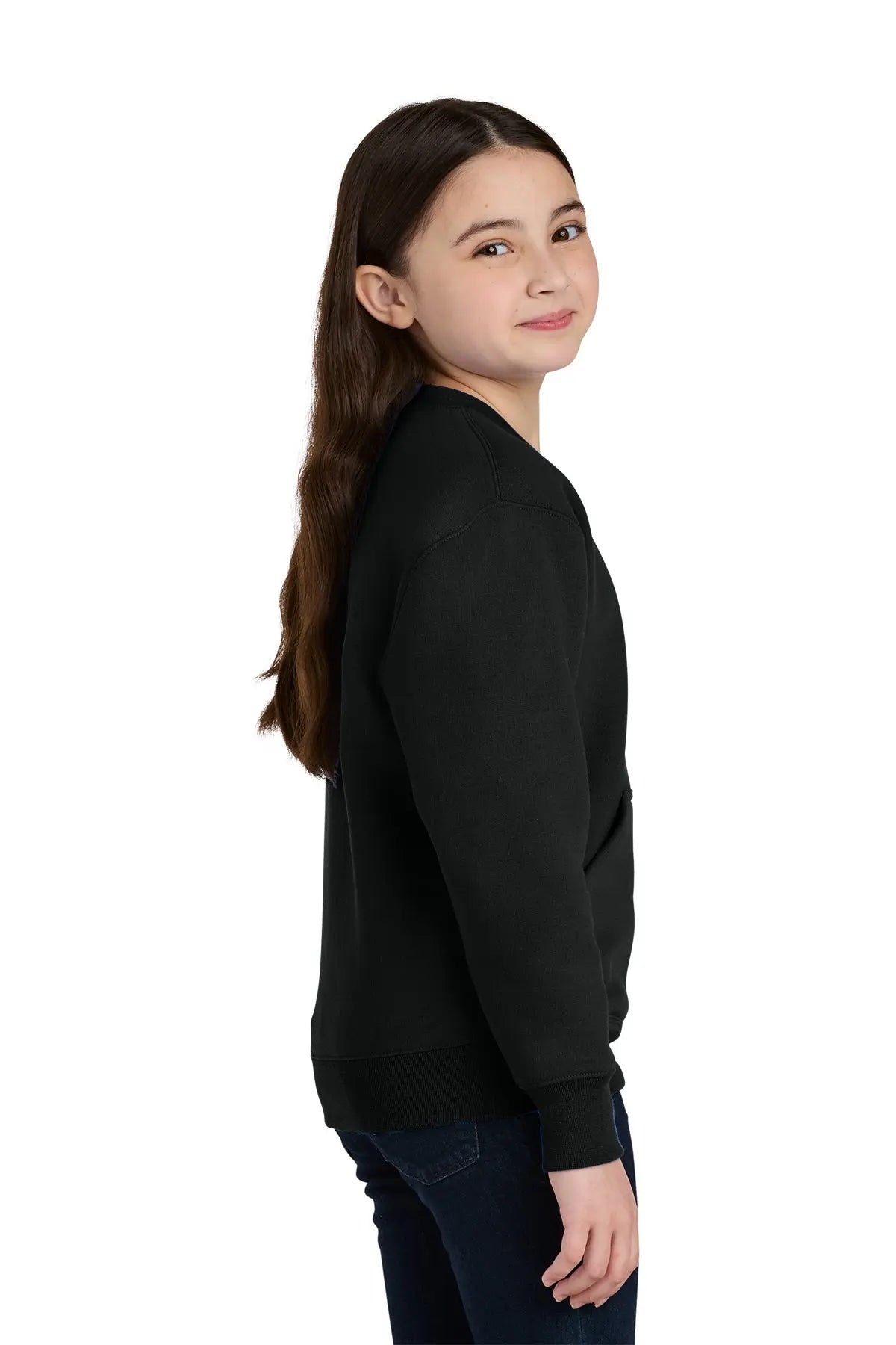 Port & Co™ Youth Core Fleece Crewneck Pocket Sweatshirt #PC78YPKT