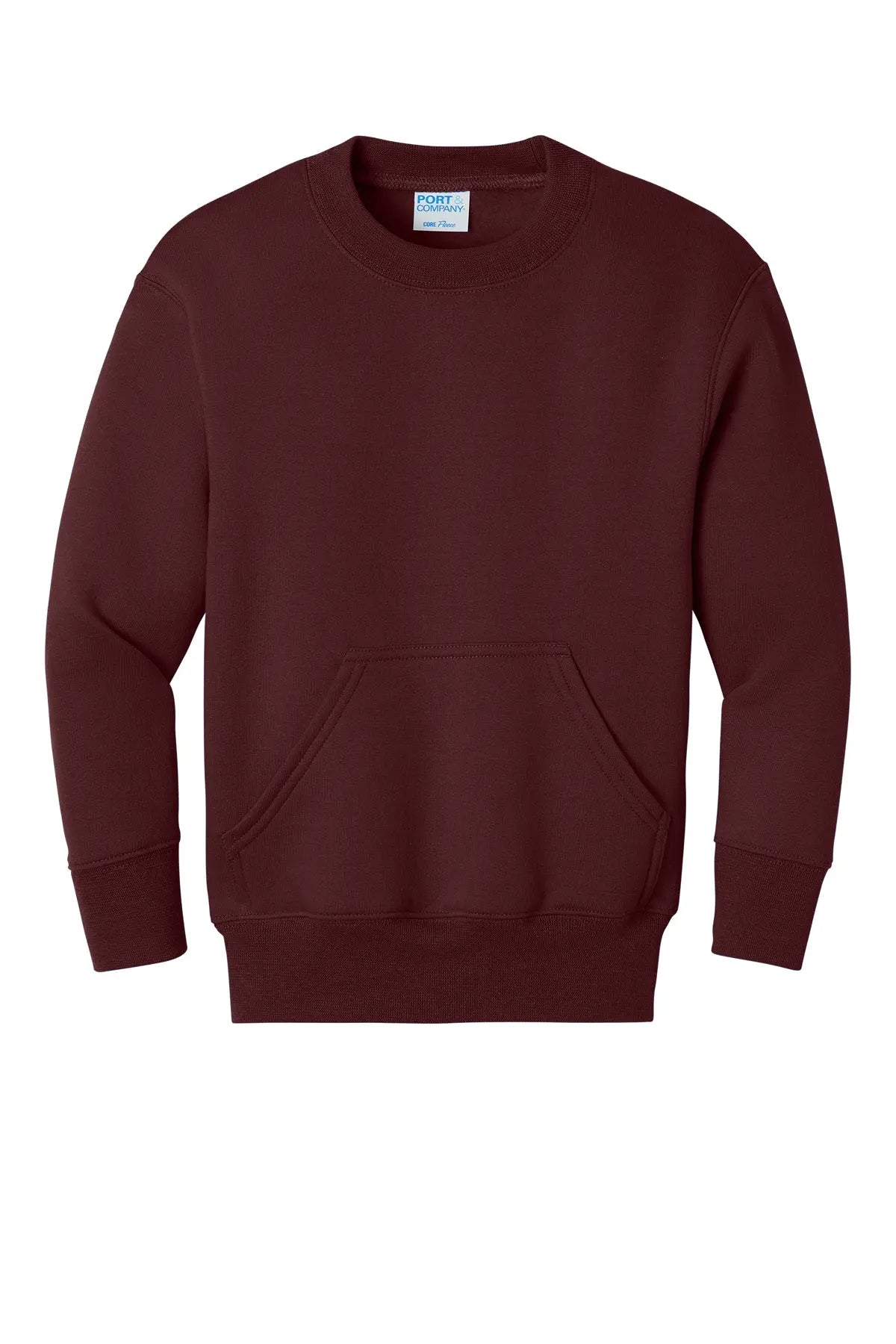 Port & Co™ Youth Core Fleece Crewneck Pocket Sweatshirt #PC78YPKT