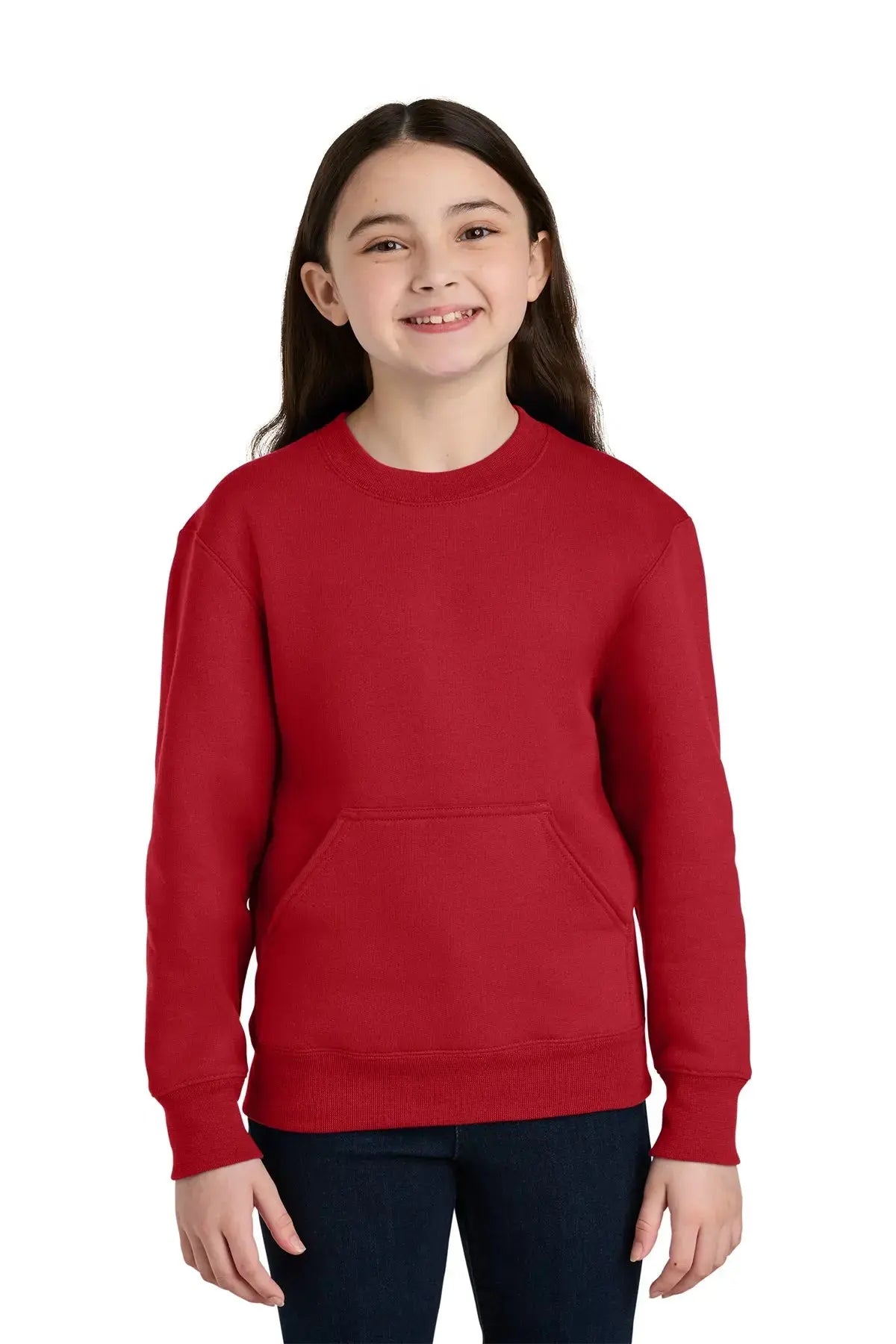 Port & Co™ Youth Core Fleece Crewneck Pocket Sweatshirt #PC78YPKT Game Over Merch