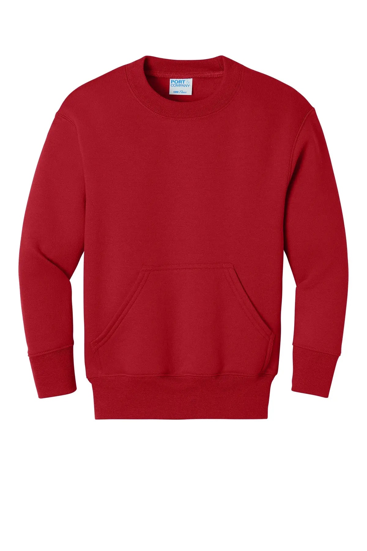 Port & Co™ Youth Core Fleece Crewneck Pocket Sweatshirt #PC78YPKT