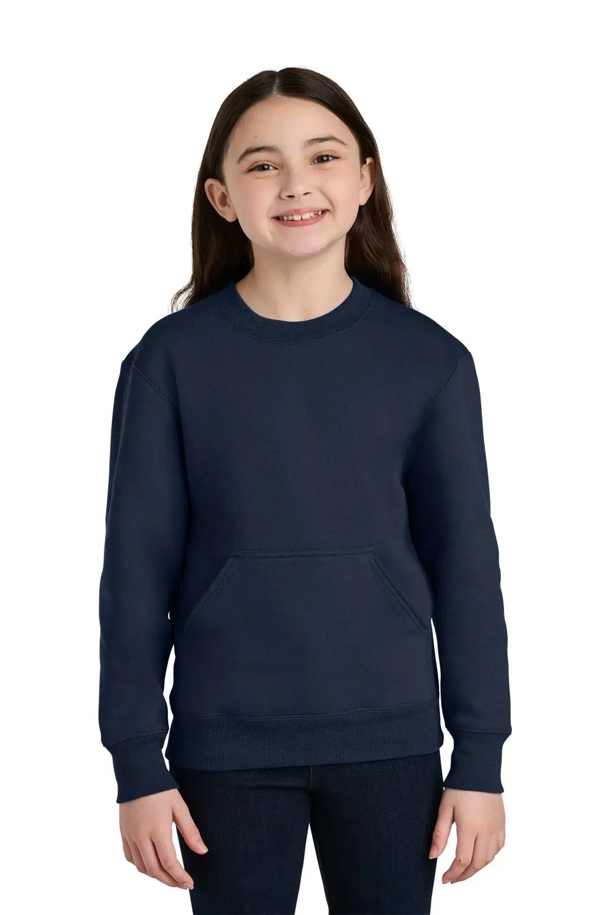 Port & Co™ Youth Core Fleece Crewneck Pocket Sweatshirt #PC78YPKT Game Over Merch