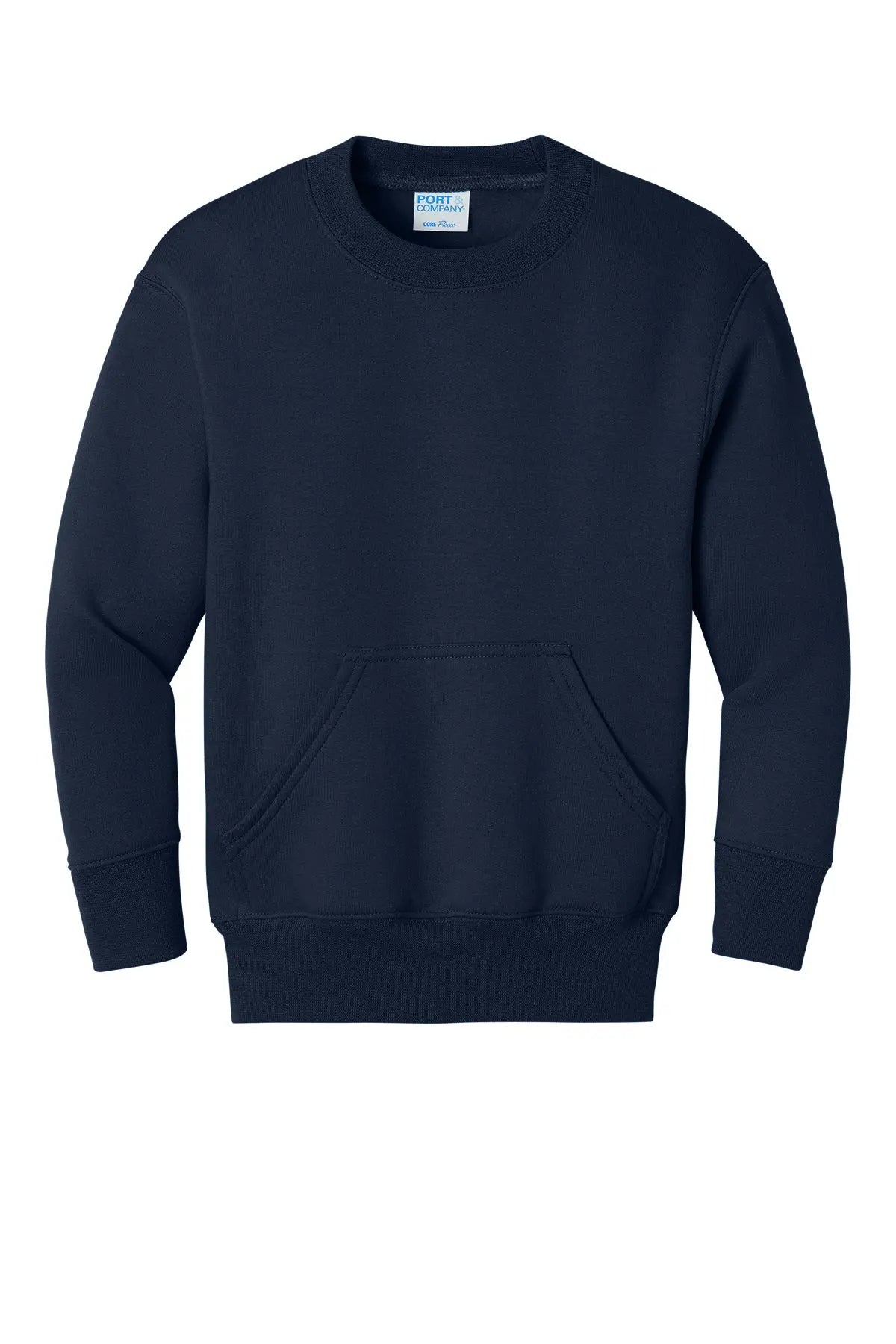 Port & Co™ Youth Core Fleece Crewneck Pocket Sweatshirt #PC78YPKT