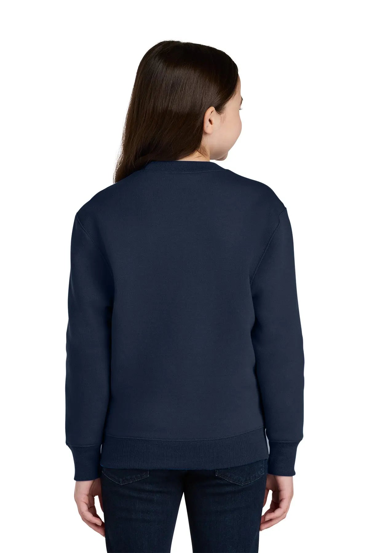 Port & Co™ Youth Core Fleece Crewneck Pocket Sweatshirt #PC78YPKT