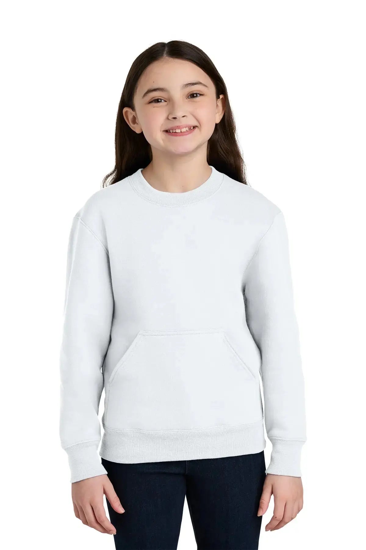 Port & Co™ Youth Core Fleece Crewneck Pocket Sweatshirt #PC78YPKT Game Over Merch