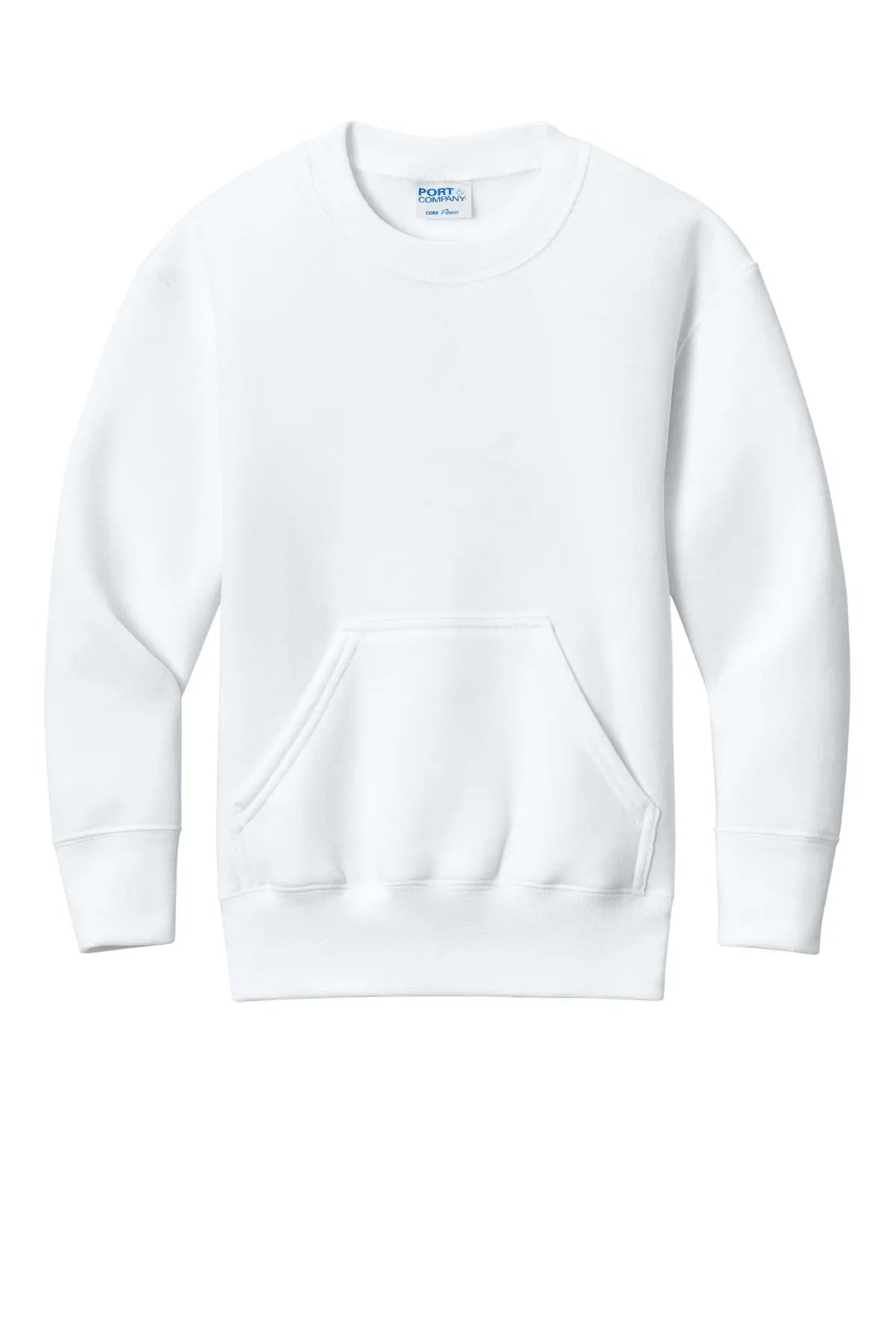 Port & Co™ Youth Core Fleece Crewneck Pocket Sweatshirt #PC78YPKT