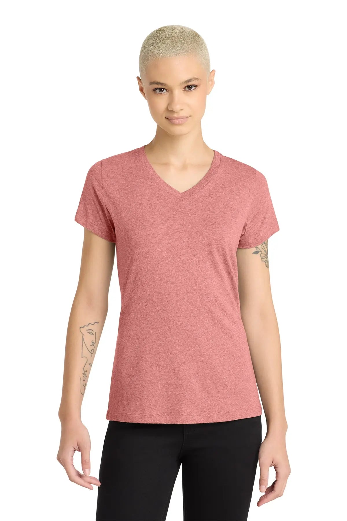 District® Women’s Perfect Blend® CVC V-Neck Tee #DM1190L