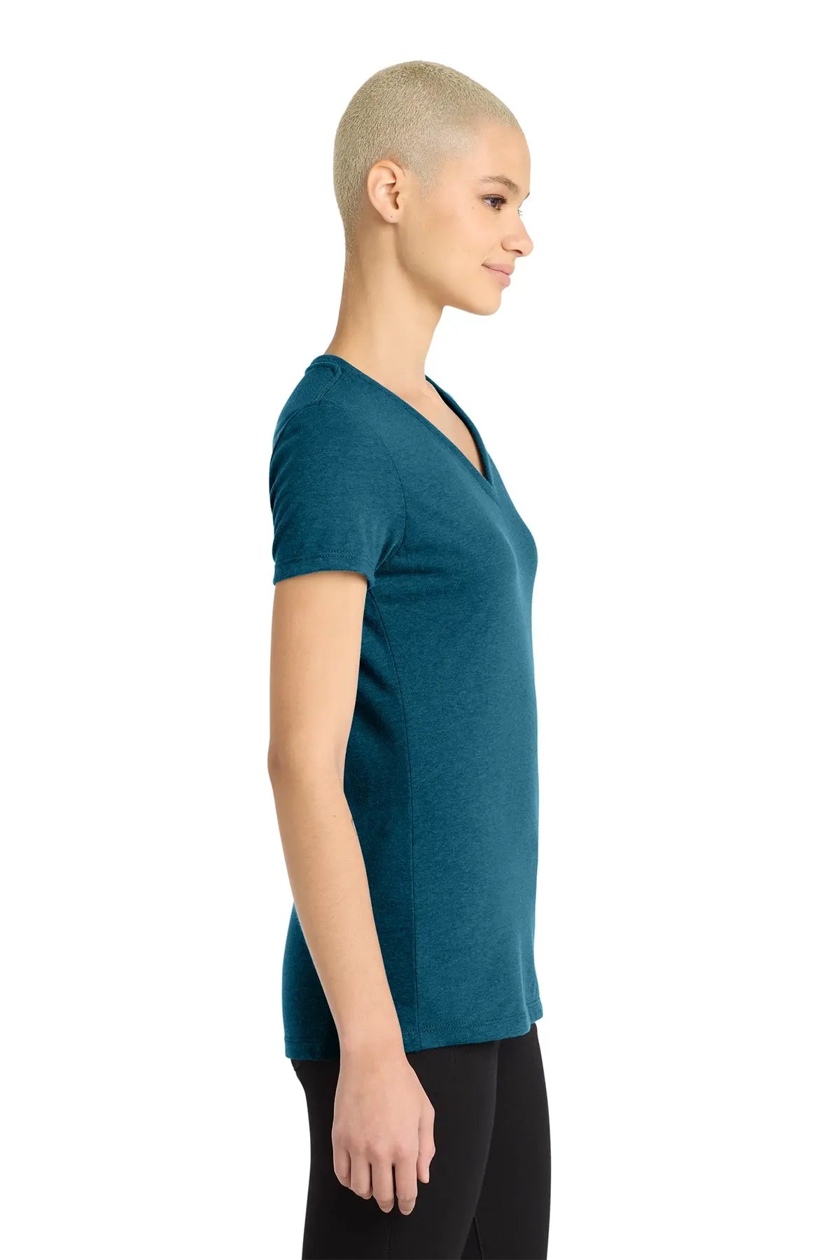 District® Women’s Perfect Blend® CVC V-Neck Tee #DM1190L